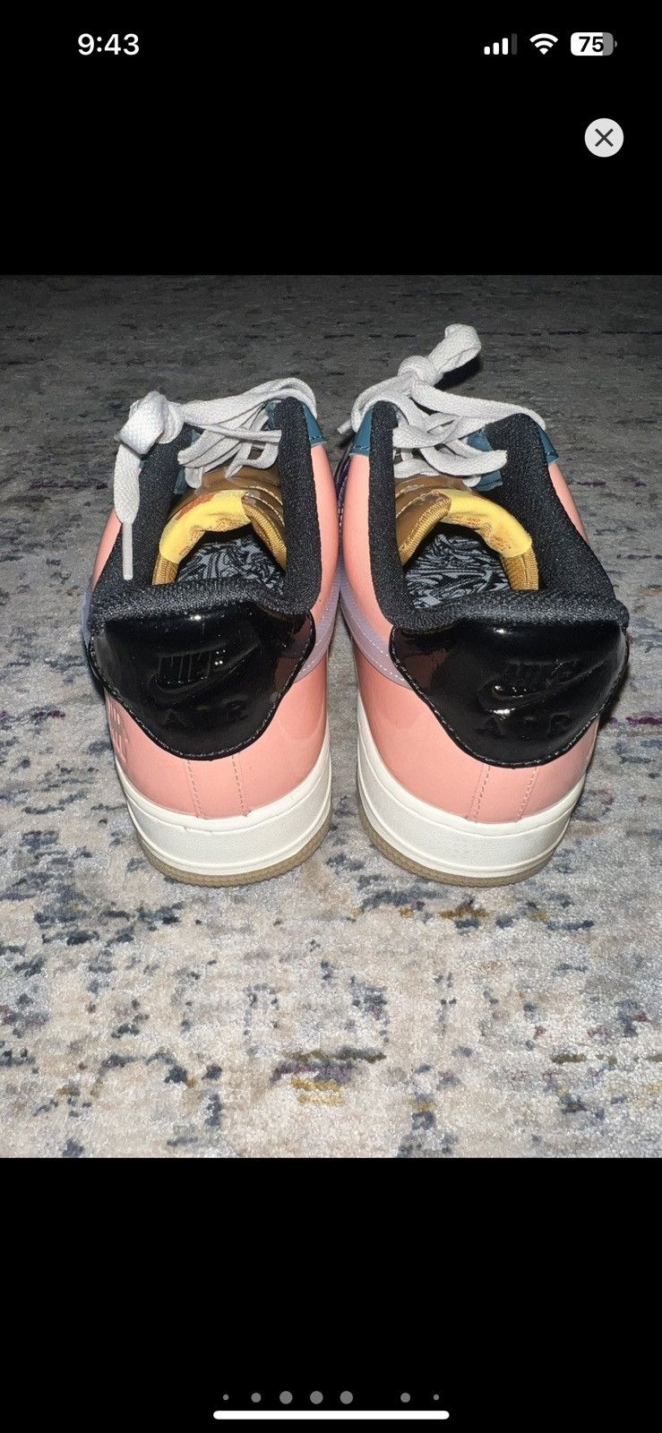 Nike × Undefeated Undefeated Nike Air Force 1 Patent Leather Sz 10 Size US 10 / EU 43 - 3 Thumbnail