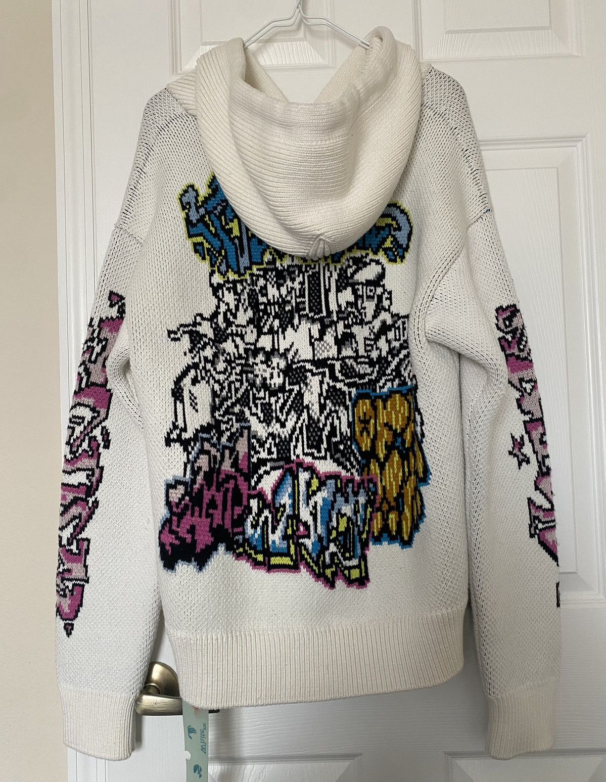 Off-White Off-White Graffiti Knit Hoodie Size Medium Size US M / EU 48-50 / 2 - 5 Thumbnail