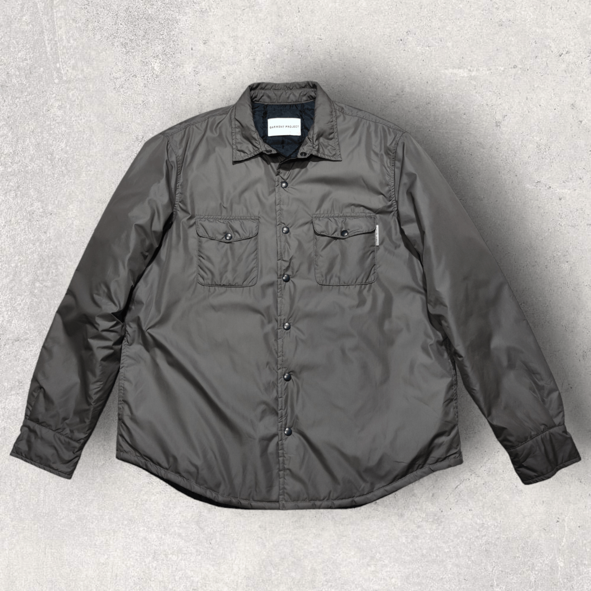 Garment Project Garment Project Padded Nylon Gray Shirt Jacket Large Size US L / EU 52-54 / 3 - 1 Thumbnail