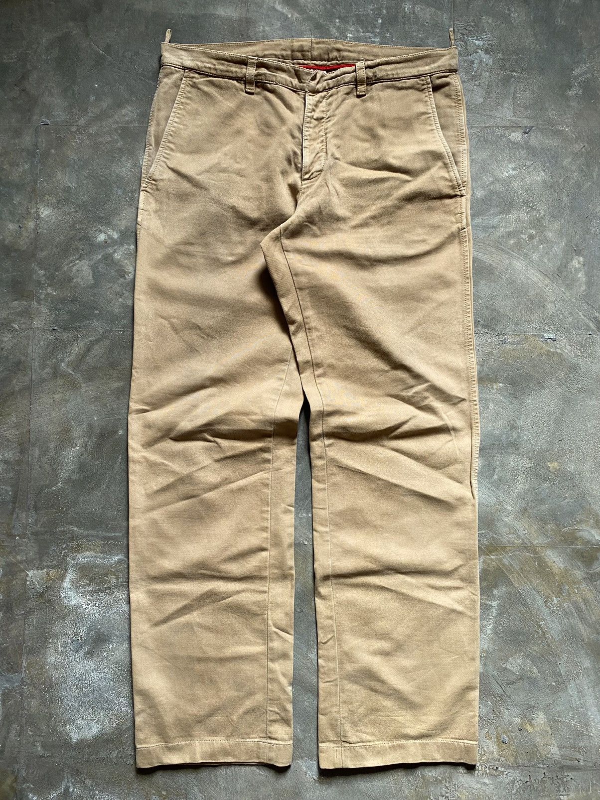 Prada Corduroy Leather Tab Pants