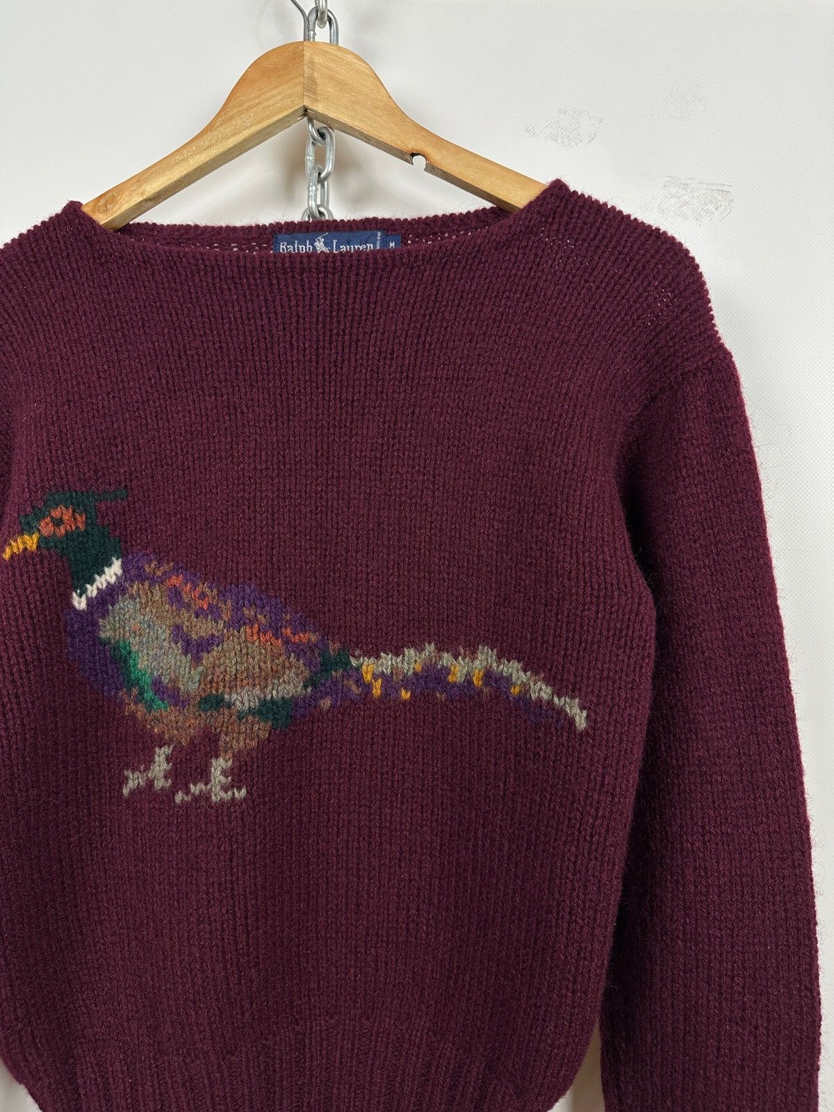 Polo Ralph Lauren 80s Vintage Ralph Lauren Pheasant Wool Hand Knit Sweater Size M / US 6-8 / IT 42-44 - 6 Thumbnail