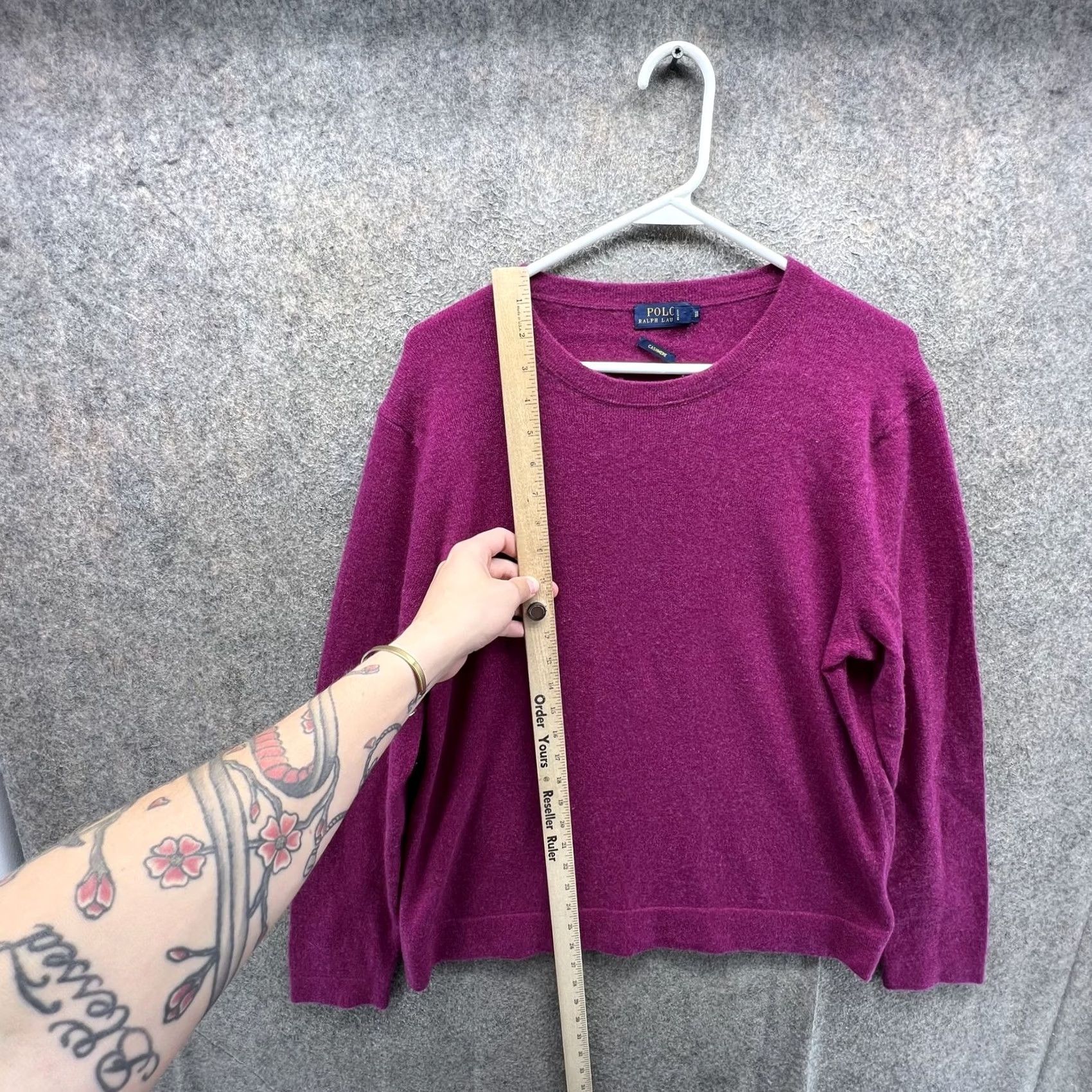 Polo Ralph Lauren Polo Ralph Lauren Sweater Womens XL Purple Cashmere Crewneck Pullover Knit Size XL / US 12-14 / IT 48-50 - 6 Thumbnail