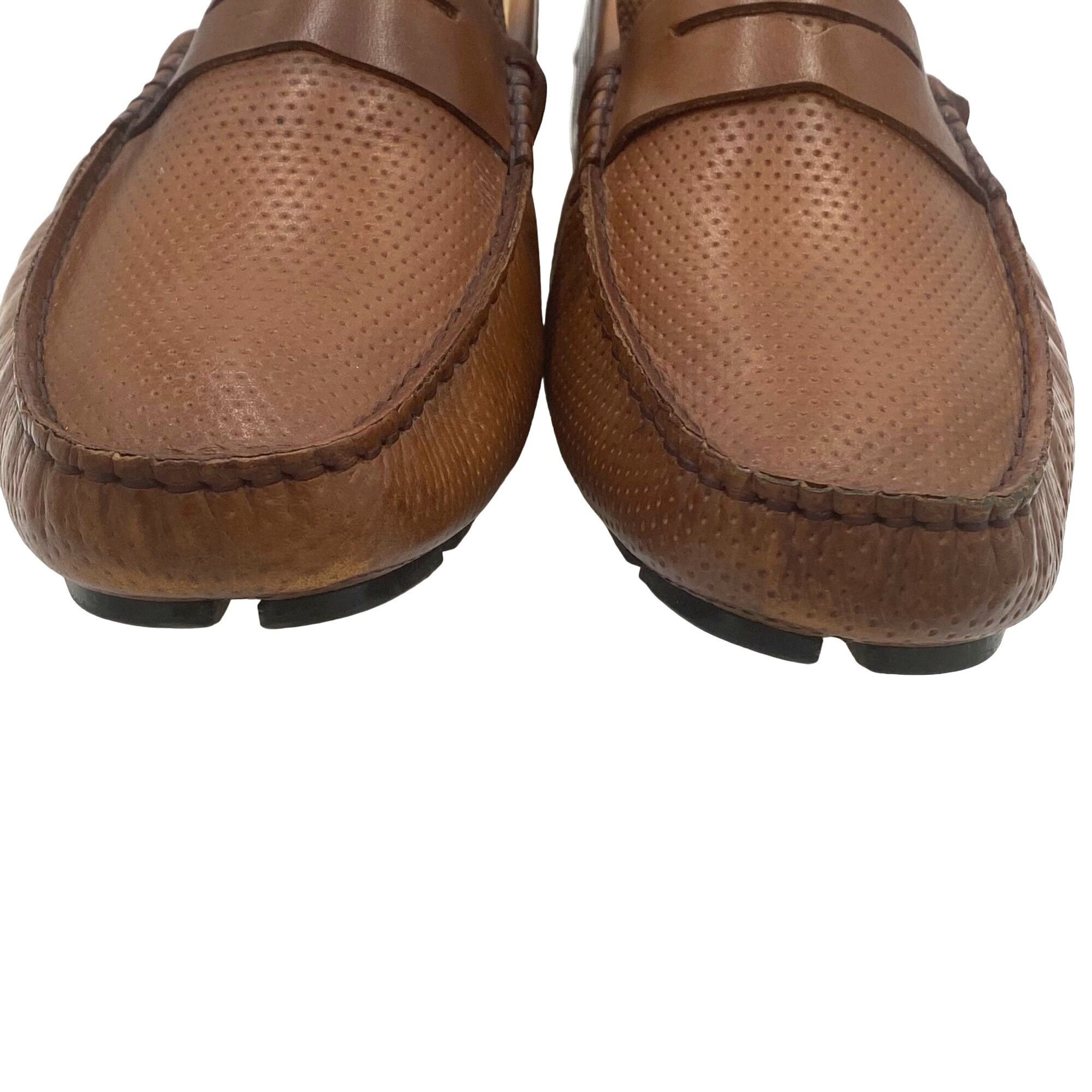 Mercanti Fiorentini Mercanti Fiorentini Men's 9 Brown Perforated Leather Loafer Size US 9 / EU 42 - 5 Thumbnail