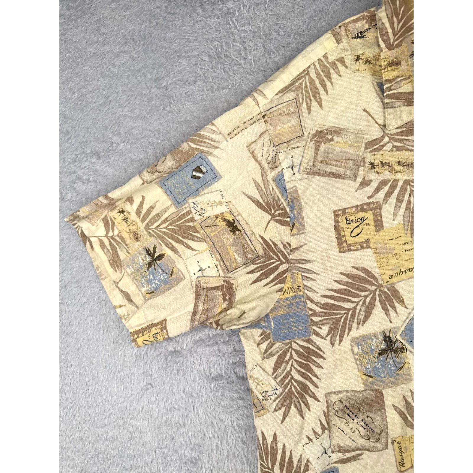 Roundtree & Yorke VINTAGE Roundtree & Yorke Shirt Men 2XL Yellow Hawaiian Cotton Floral Button-Up Short Sleeve Size US XXL / EU 58 / 5 - 3 Thumbnail