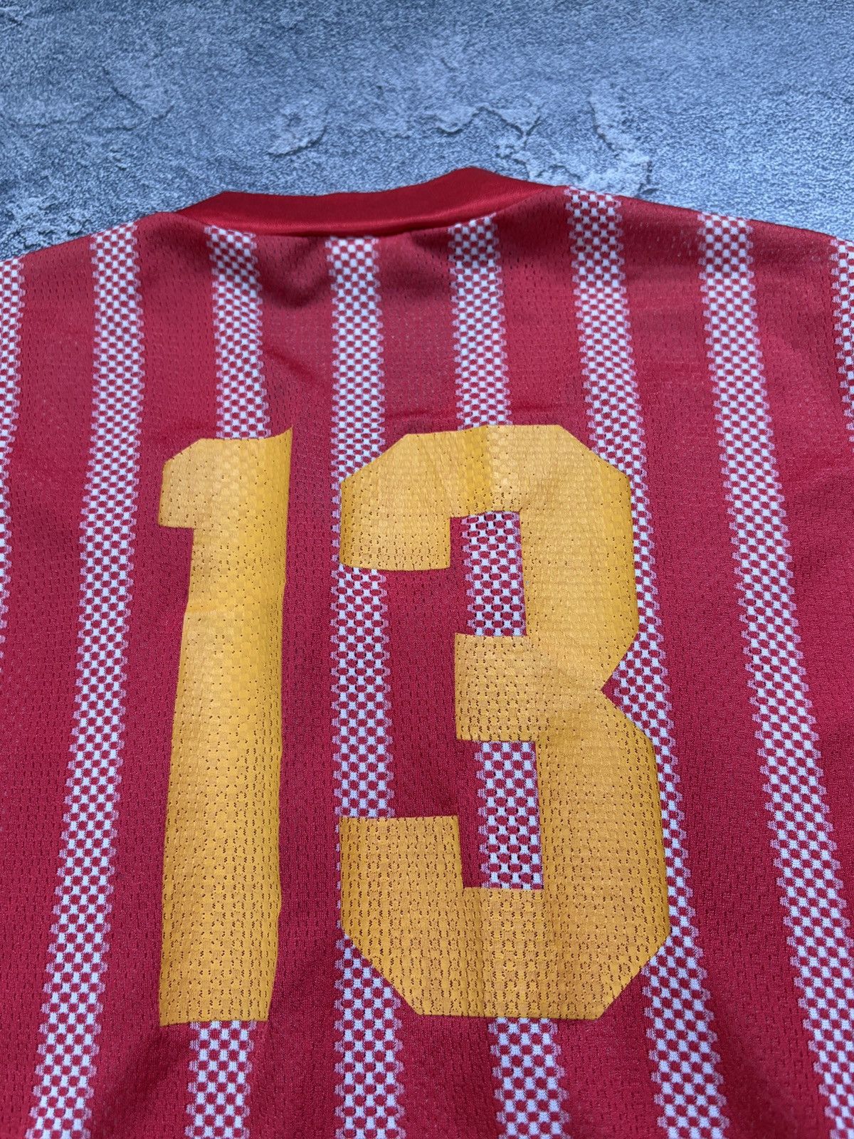 Umbro Vtg 90s Umbro Soccer Jersey Red White Striped USA #13 XL Size US XL / EU 56 / 4 - 7 Thumbnail