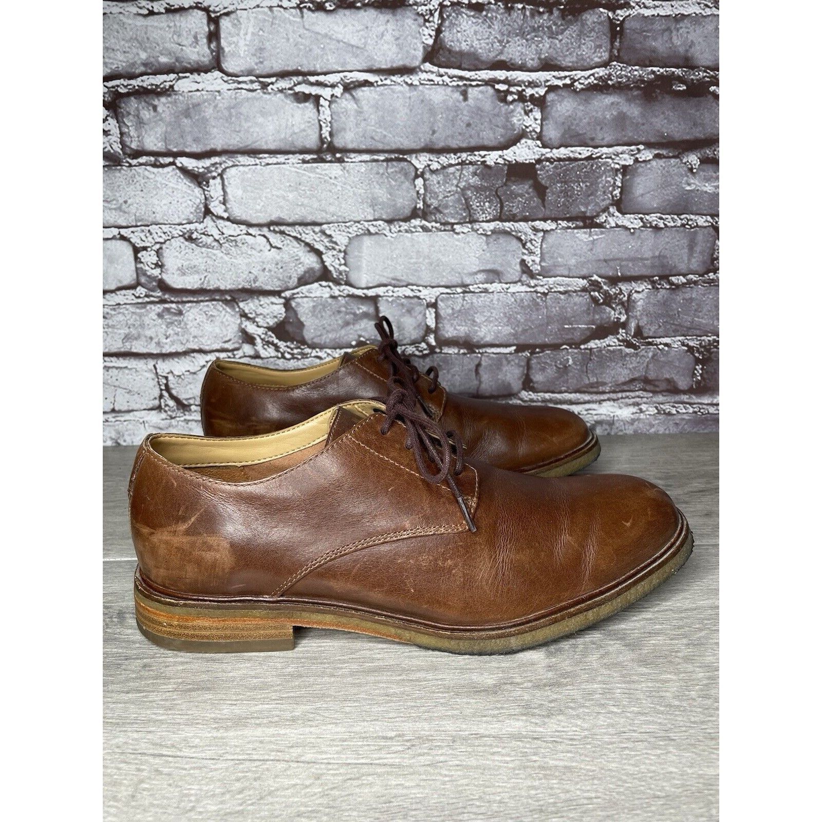 Clarks Clarks Brown Leather Oxfords Lace Up Gum Soles Shoes Men Sz Size US 9.5 / EU 42-43 - 21 Thumbnail