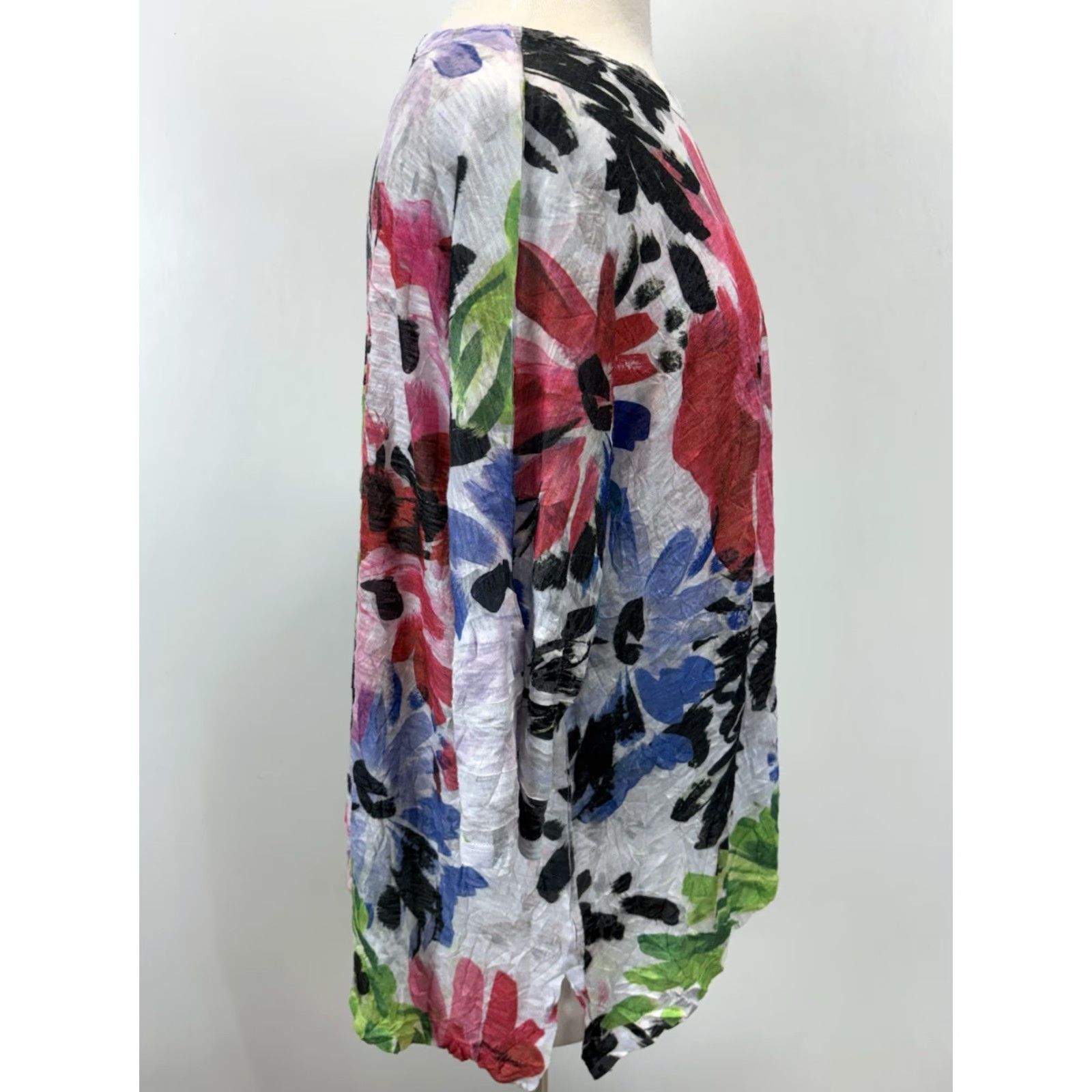 Vintage Jess & Jane Floral Friendship Tunic Top Sz Large Women’s Made USA Crinkle Size L / US 10 / IT 46 - 4 Thumbnail