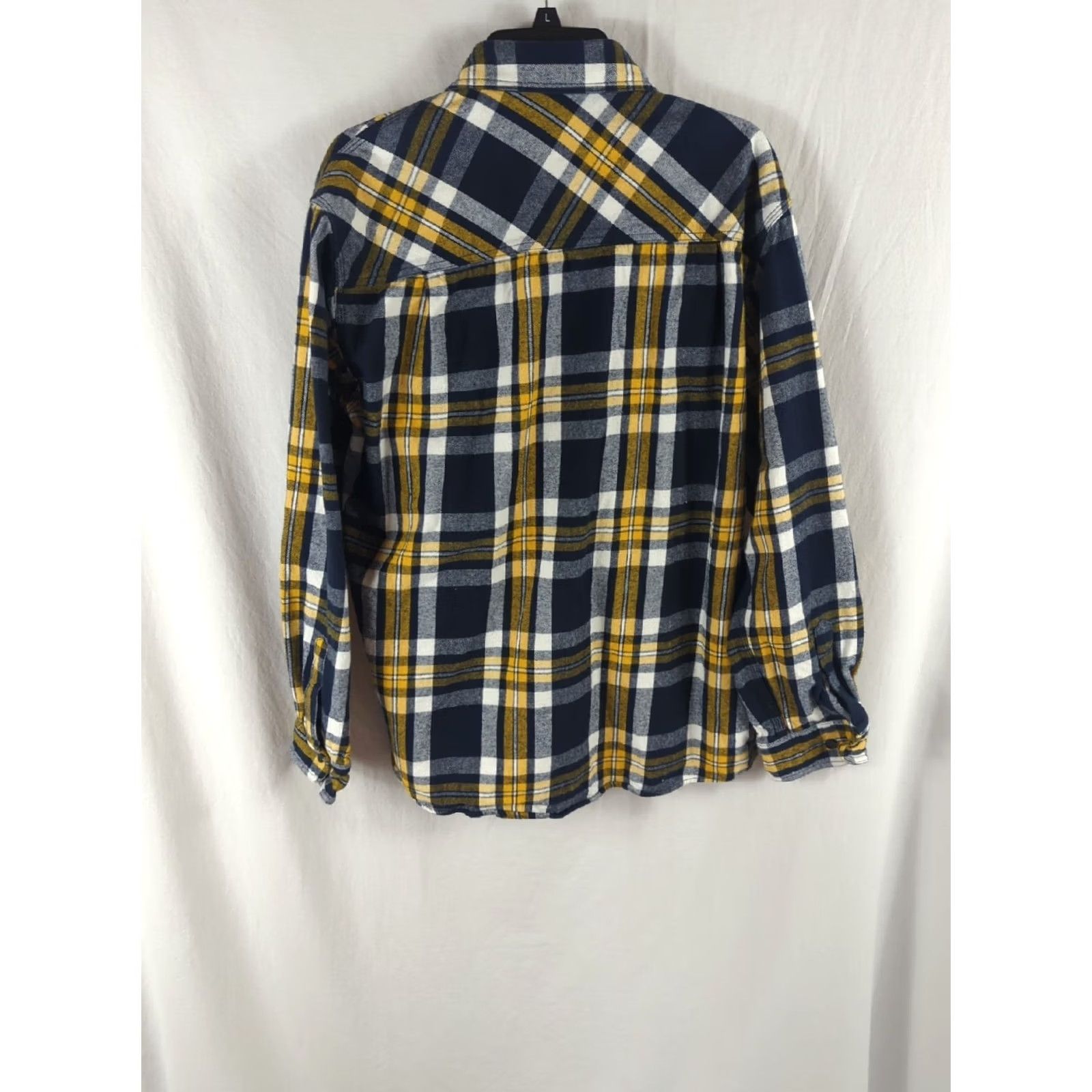 Vintage FIVEBROTHER Heavy Flannel Shirt Mens Large Blue Gold Plaid Outdoors hunting Size US L / EU 52-54 / 3 - 6 Thumbnail