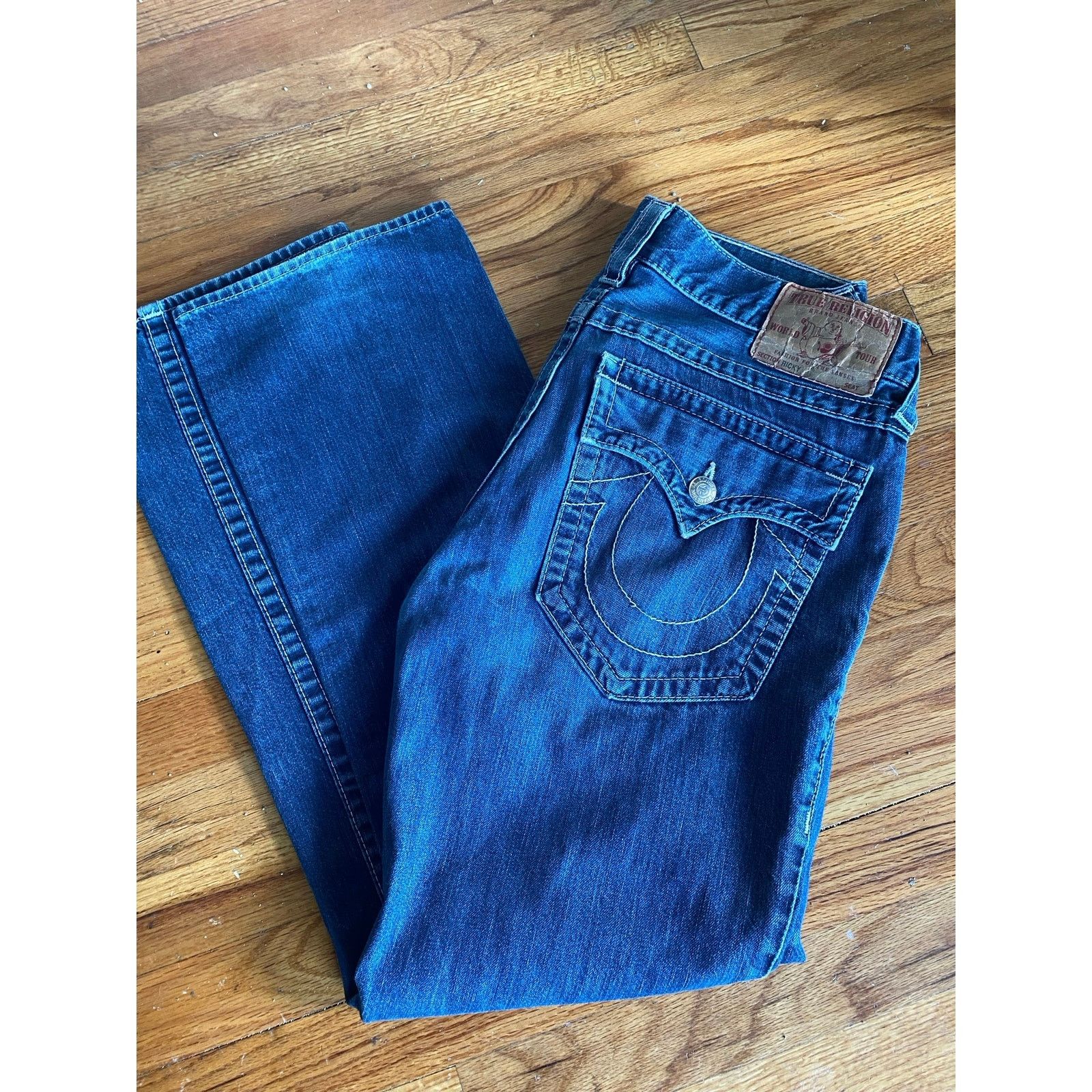 True Religion True Religion Jeans Mens Ricky Straight Denim Pockets 33 Size US 33 - 9 Thumbnail