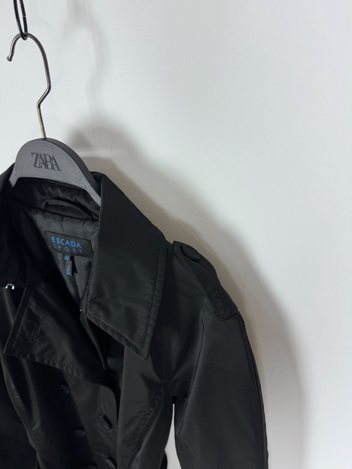 Escada Sport Escada Sport Double Breasted Trench Black Women’s Coat Size S / US 4 / IT 40 - 7 Thumbnail