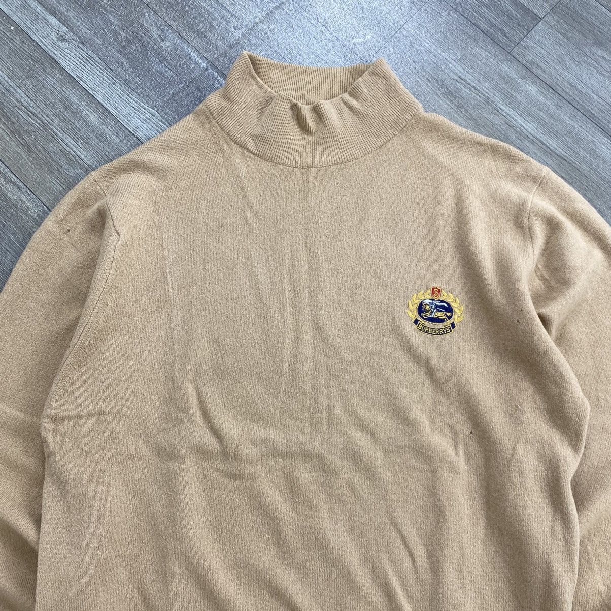 Burberry 90s Vintage Burberrys London Lambwool Knit Sweatshirt Luxury Size US L / EU 52-54 / 3 - 2 Thumbnail