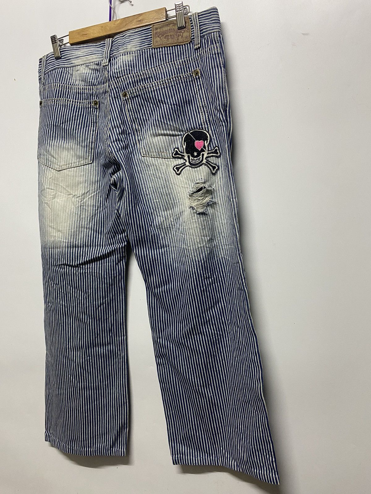 Japanese Brand Japanese Distressed Stripes Printed Original Jeans Pants Size US 36 / EU 52 - 9 Thumbnail