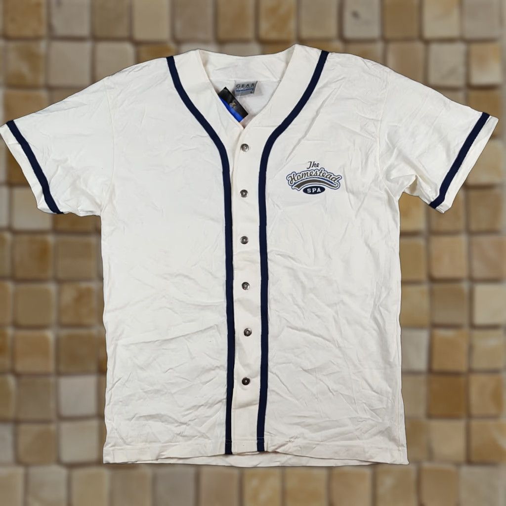 Vintage GEAR FOR SPORTS Hot Springs Homestead Spa Retro Baseball Jersey Shirt L White Cotton Button-Up Collared Size US L / EU 52-54 / 3 - 1 Thumbnail