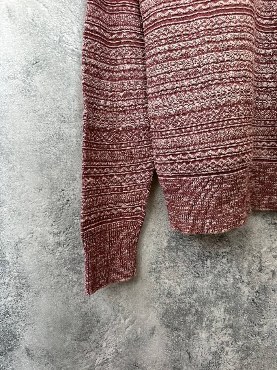 Allsaints AllSaints Maroon Cotton/Linen Halsey Crew Indigo Sweater Size US M / EU 48-50 / 2 - 7 Thumbnail