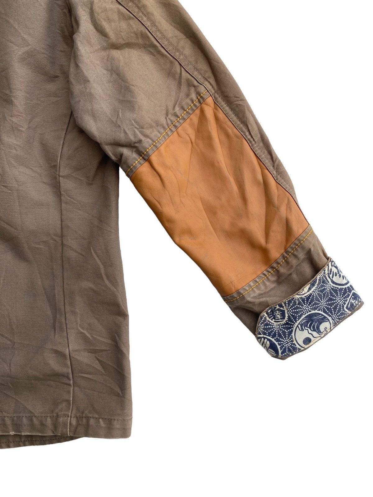 Japanese Brand Rare japanese traditional workwear leather part jacket Size US M / EU 48-50 / 2 - 5 Thumbnail