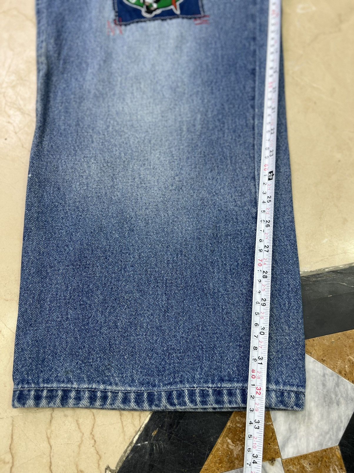 NBA Vintage 2000s NBA Team Patch Baggy Denim Jeans Wide Leg Size US 36 / EU 52 - 7 Thumbnail