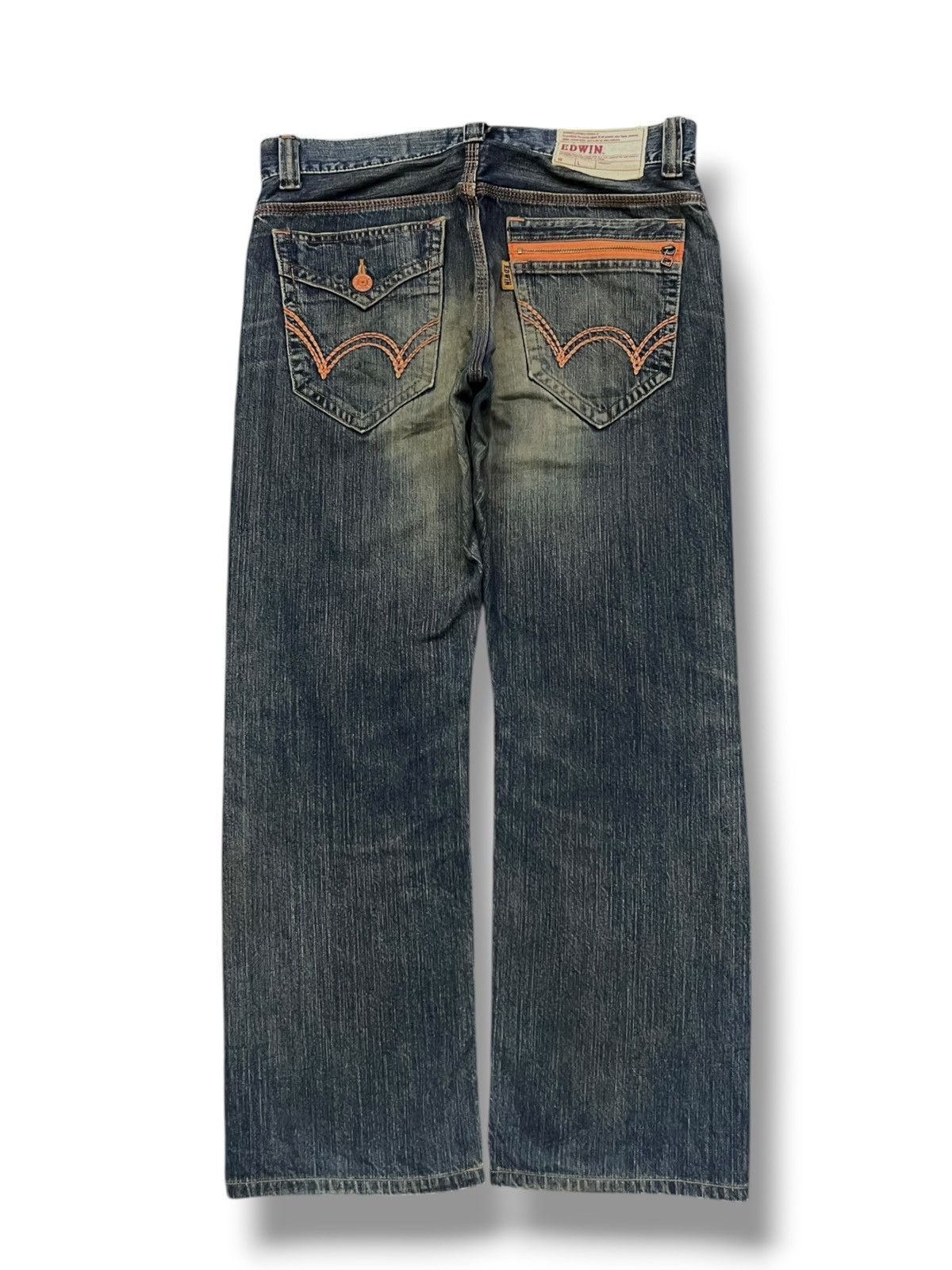 Edwin Loose Vintage Edwin 403XVS - Faded Mud Wash,Distressed Denim Size US 35 - 3 Thumbnail