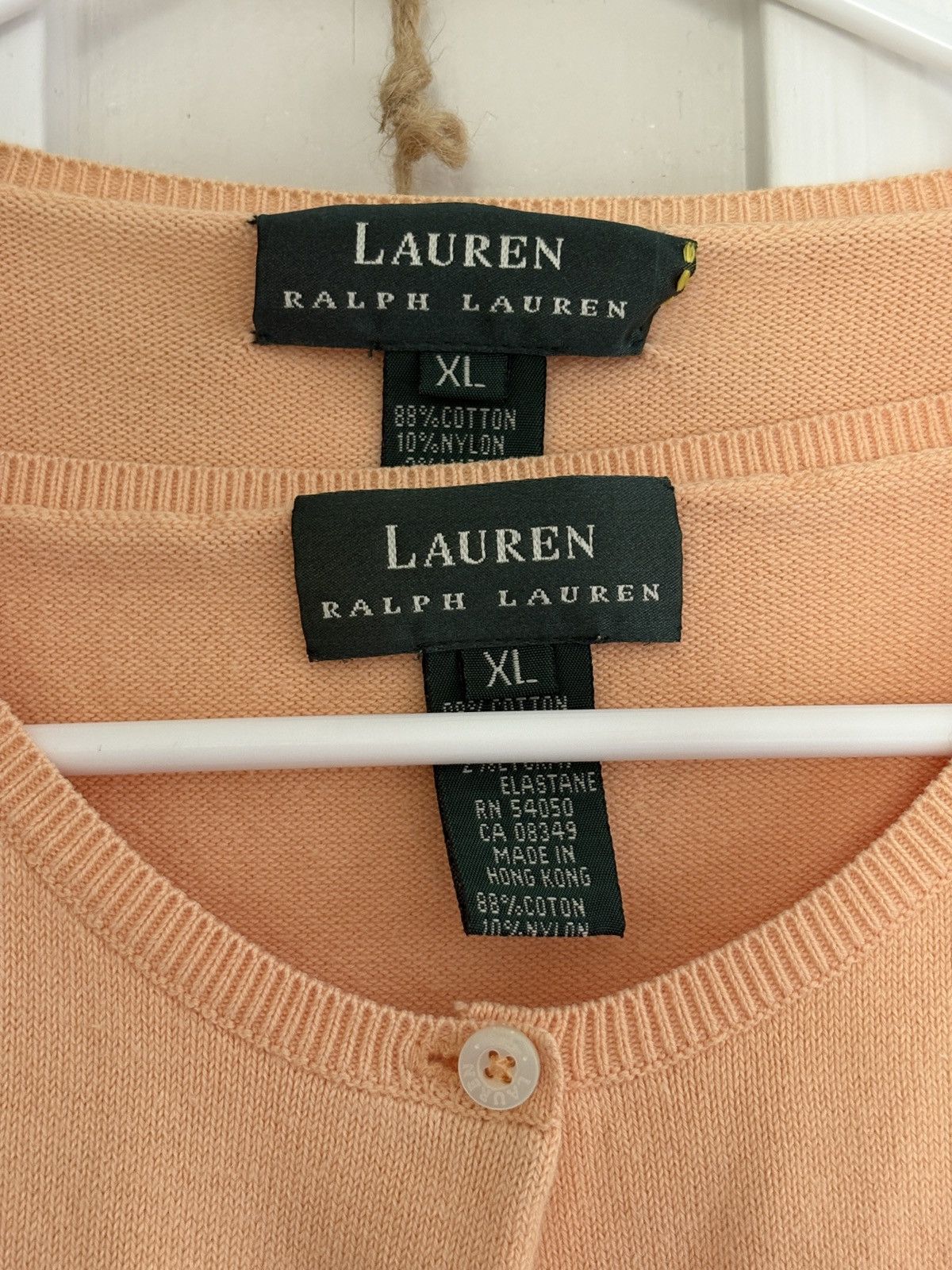 Lauren Ralph Lauren Lauren Ralph Lauren Peach Knit Tank & Cardigan Set XL Size XL / US 12-14 / IT 48-50 - 2 Thumbnail