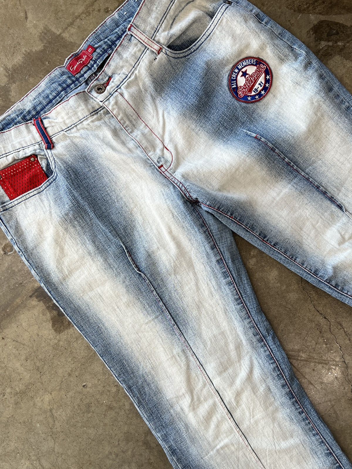 Southpole × Vintage Vintage Y2k Southpole Mesh All Crew Members Denim W Pant 13 Size 36" / US 14 / IT 50 - 1 Thumbnail