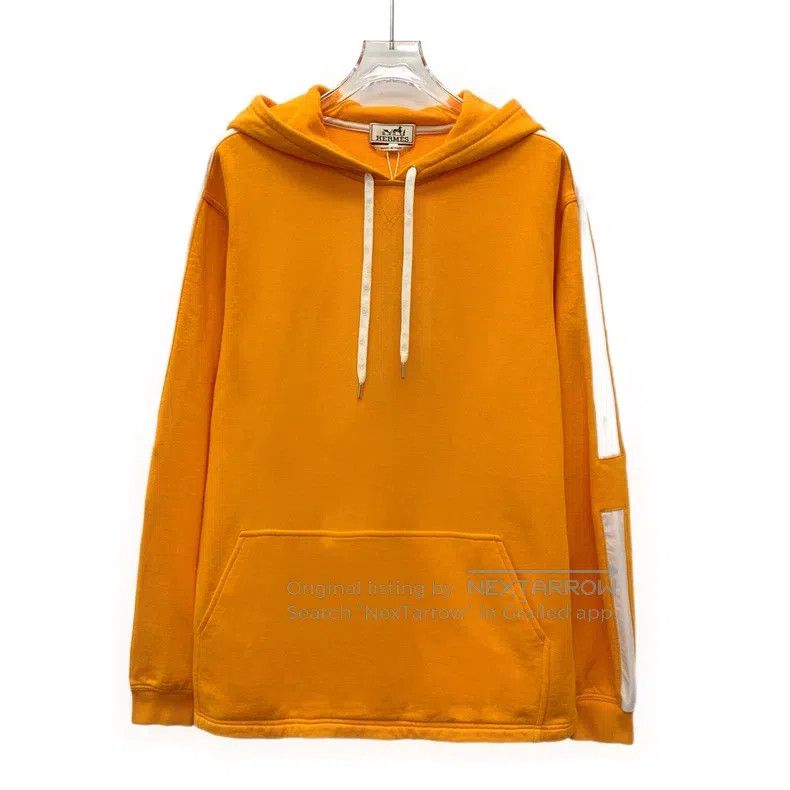 Hermes Hermes Orange side-striped cotton hooded drawstring long-s Size US L / EU 52-54 / 3 - 1 Thumbnail