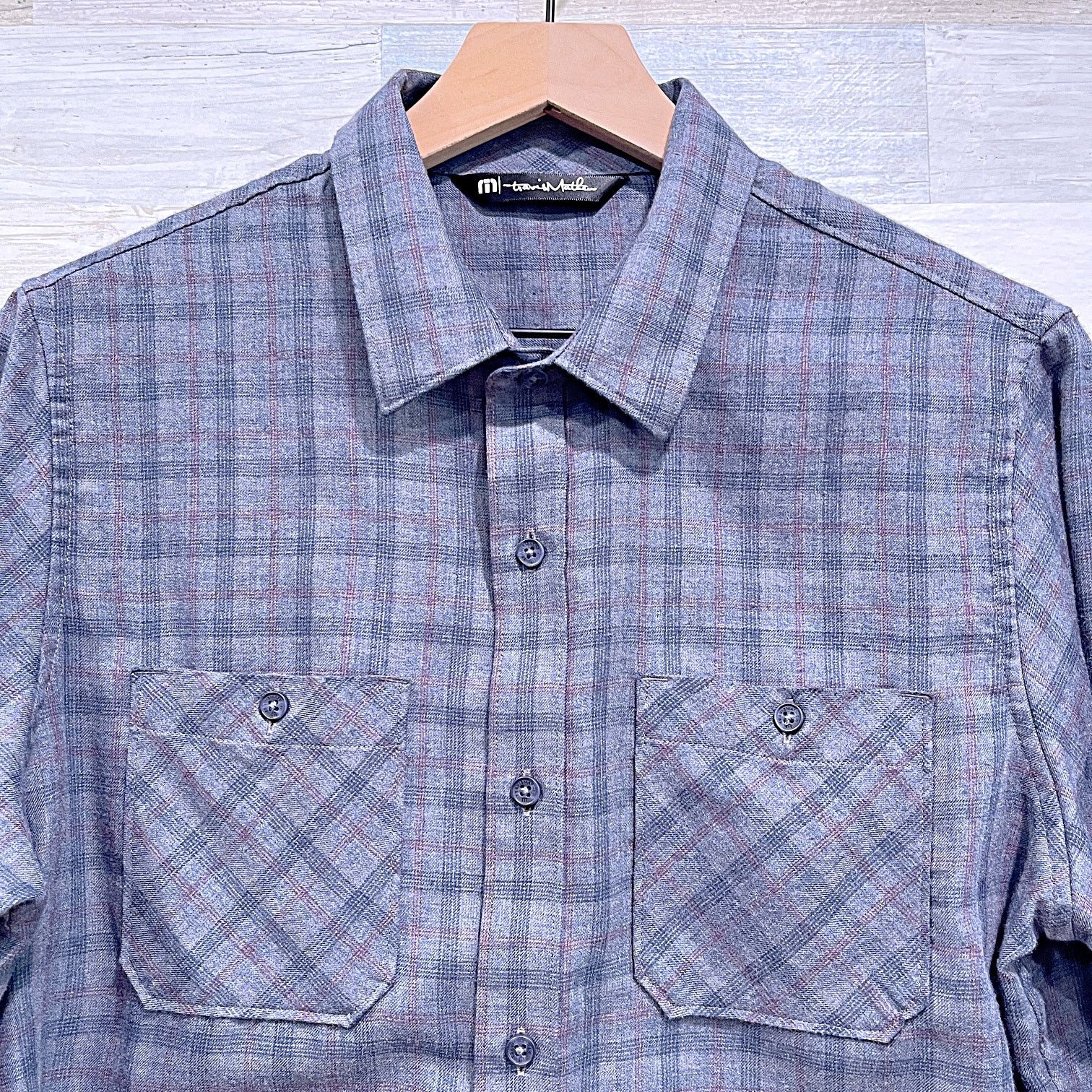 TravisMathew Travis Mathew Cloud Flannel Shirt Gray Plaid Mens Medium Size US M / EU 48-50 / 2 - 2 Thumbnail