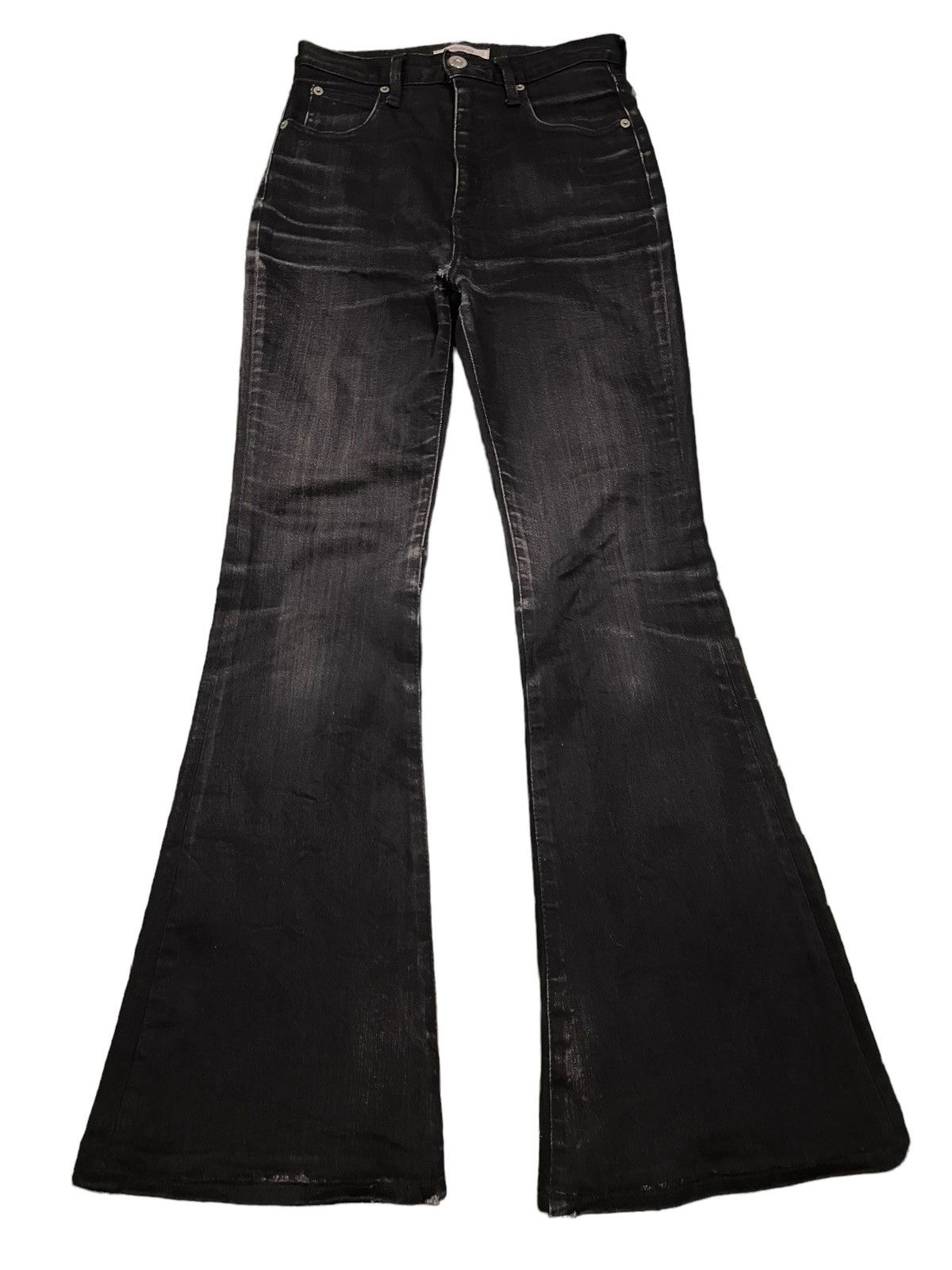image of 1990X Clothing Vintage Faded Wash Style Flare Jeans in Black, Women's (Size 26)