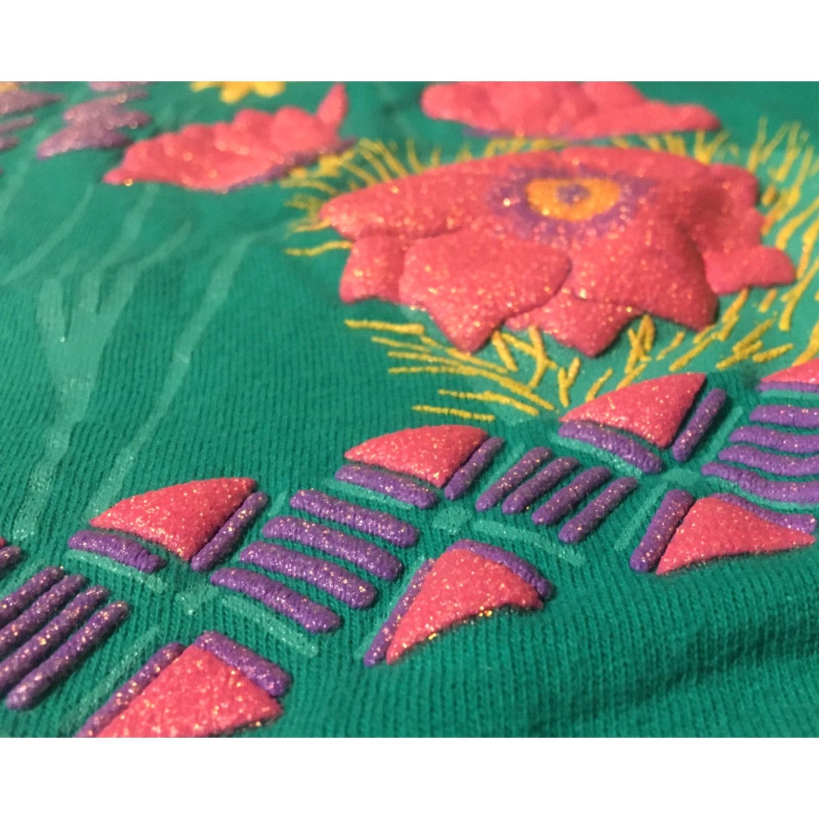 Vintage VINTAGE 90s Flower Puff Print Shirt XL USA Nature Pop Art Vaporwave Grunge Aztec 80s Shirt Men XL Green Bio? Size US XL / EU 56 / 4 - 3 Thumbnail