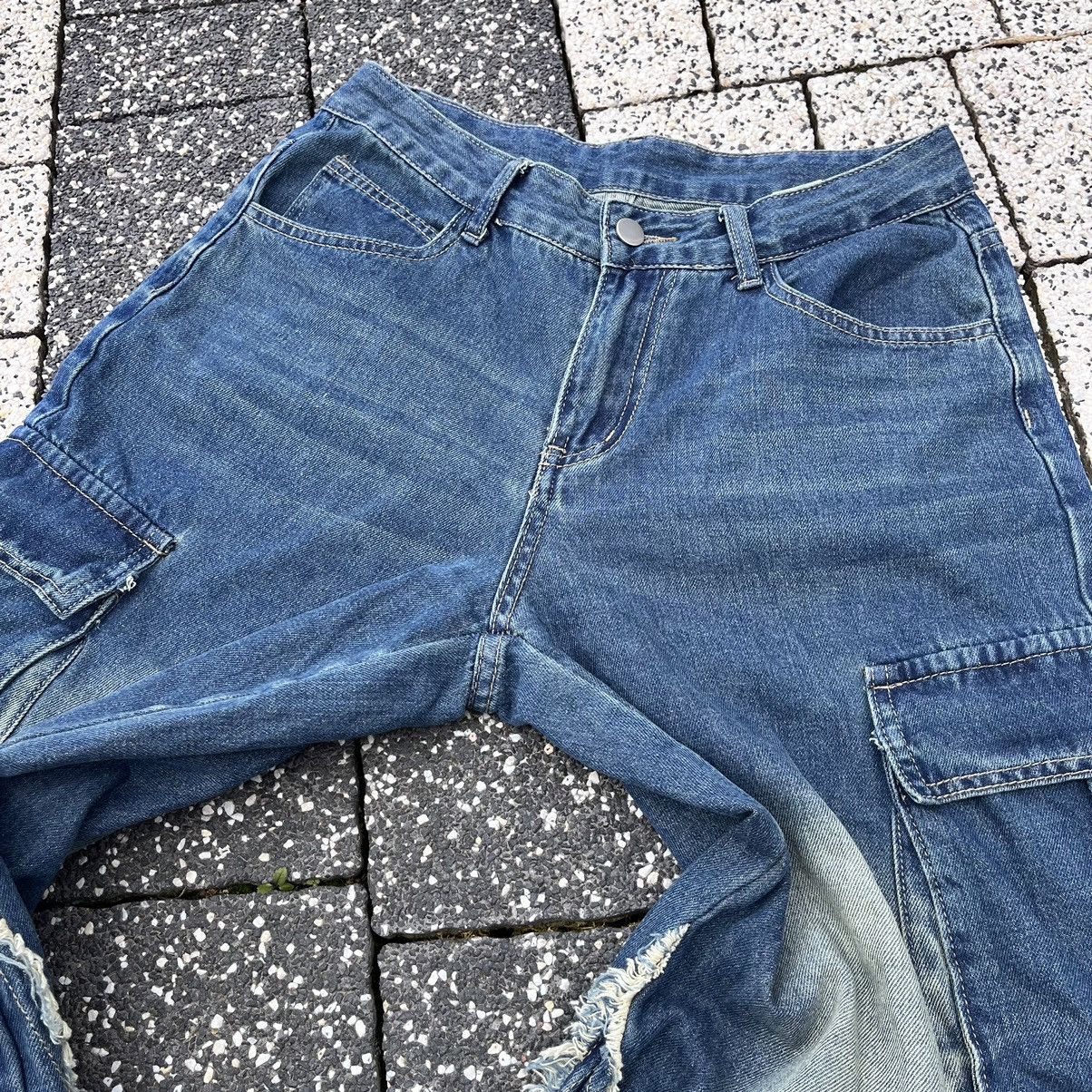 Japanese Brand Vintage Baggy Pants Embroidery Star Denim Streetwear Faded Size US 29 - 7 Thumbnail