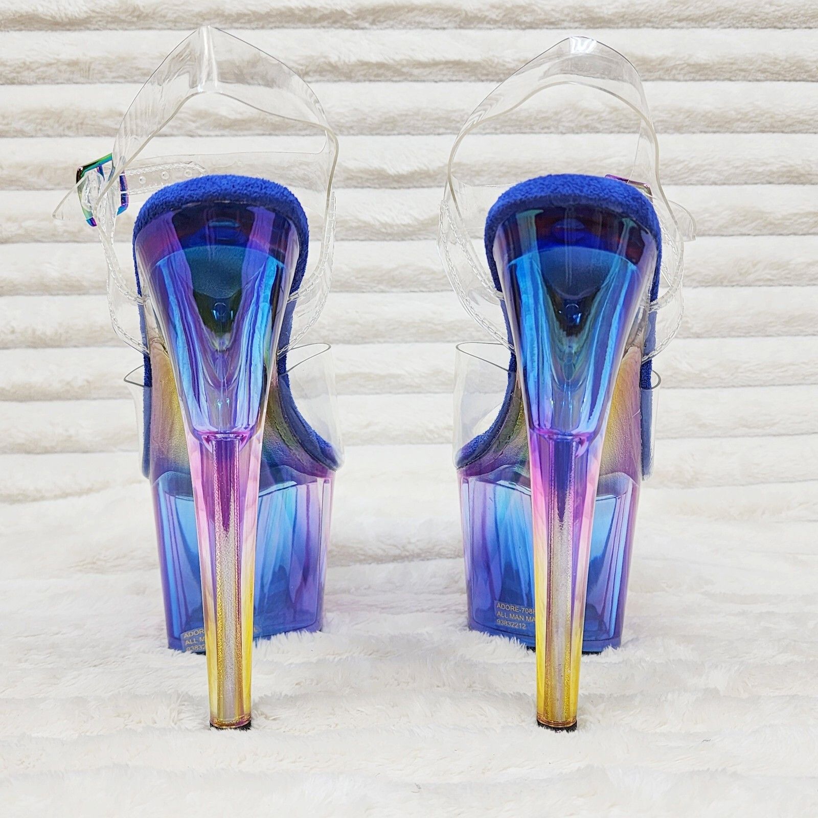 Other Adore Sexy Colorful Hologram Tinted Platform 7" Stiletto Hee Size US 8 / IT 38 - 6 Thumbnail