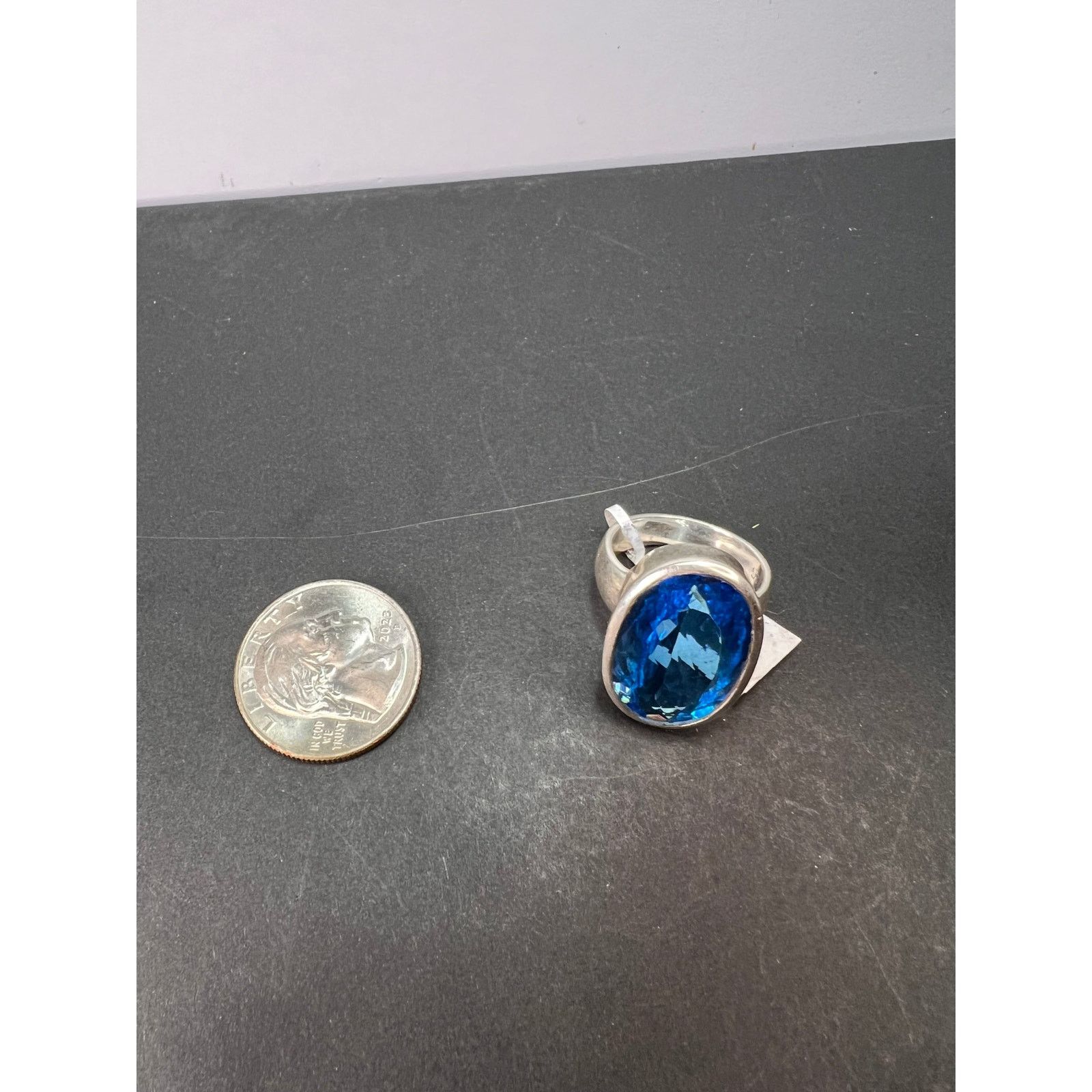Other NEW Swiss Blue Topaz sterling silver ring size 7 Size ONE SIZE - 8 Thumbnail