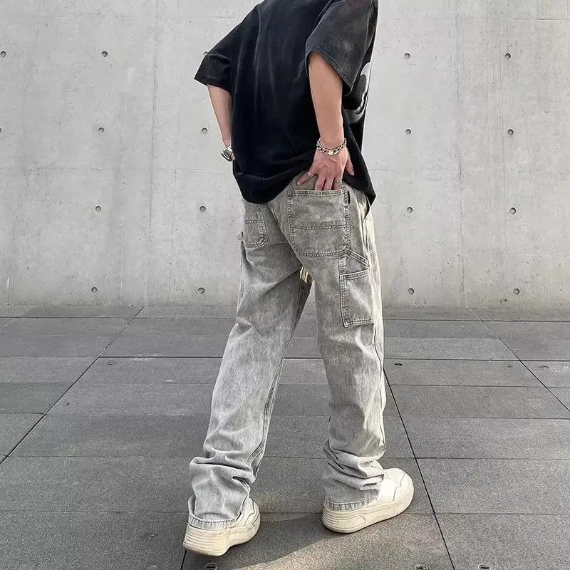 Japanese Brand Retro loose grey high street jeans Size US 32 / EU 48 - 3 Thumbnail
