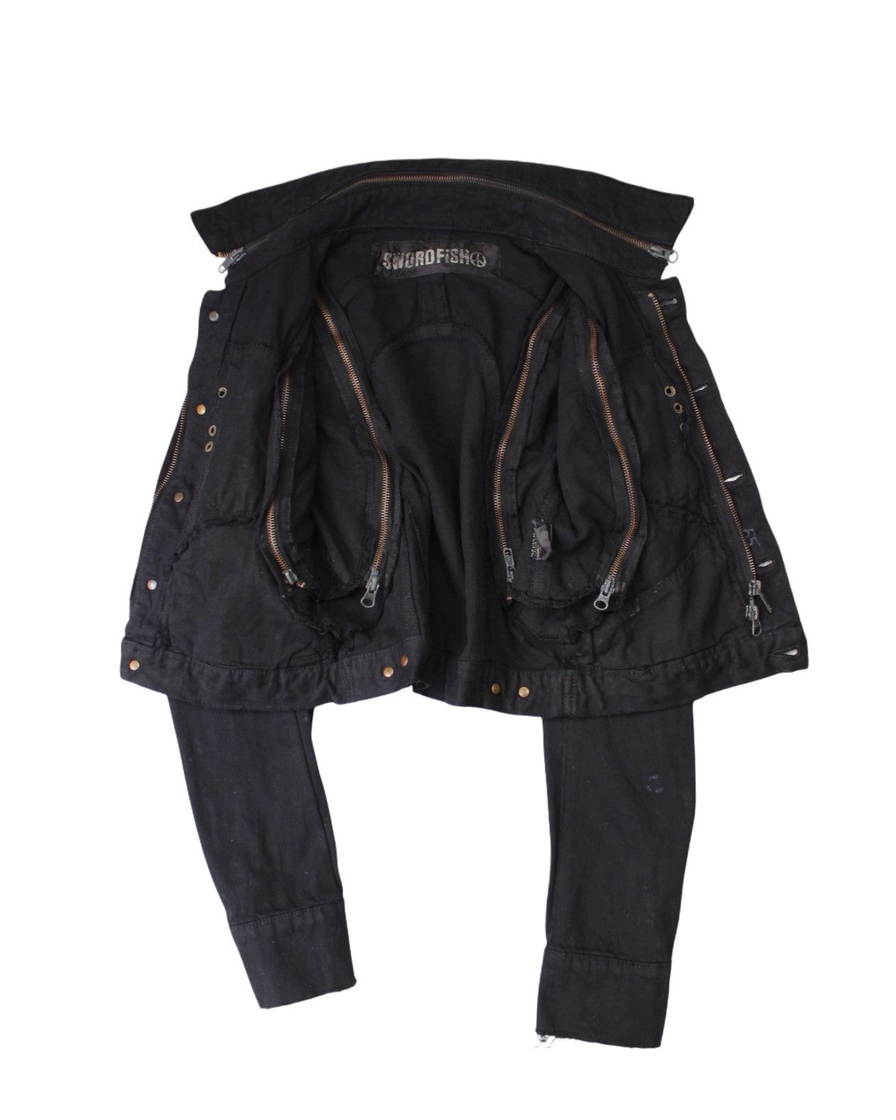 If Six Was Nine 2000S SWORD FISH BLACK CONVERTIBLE DENIM JACKET Size S / US 4 / IT 40 - 5 Thumbnail