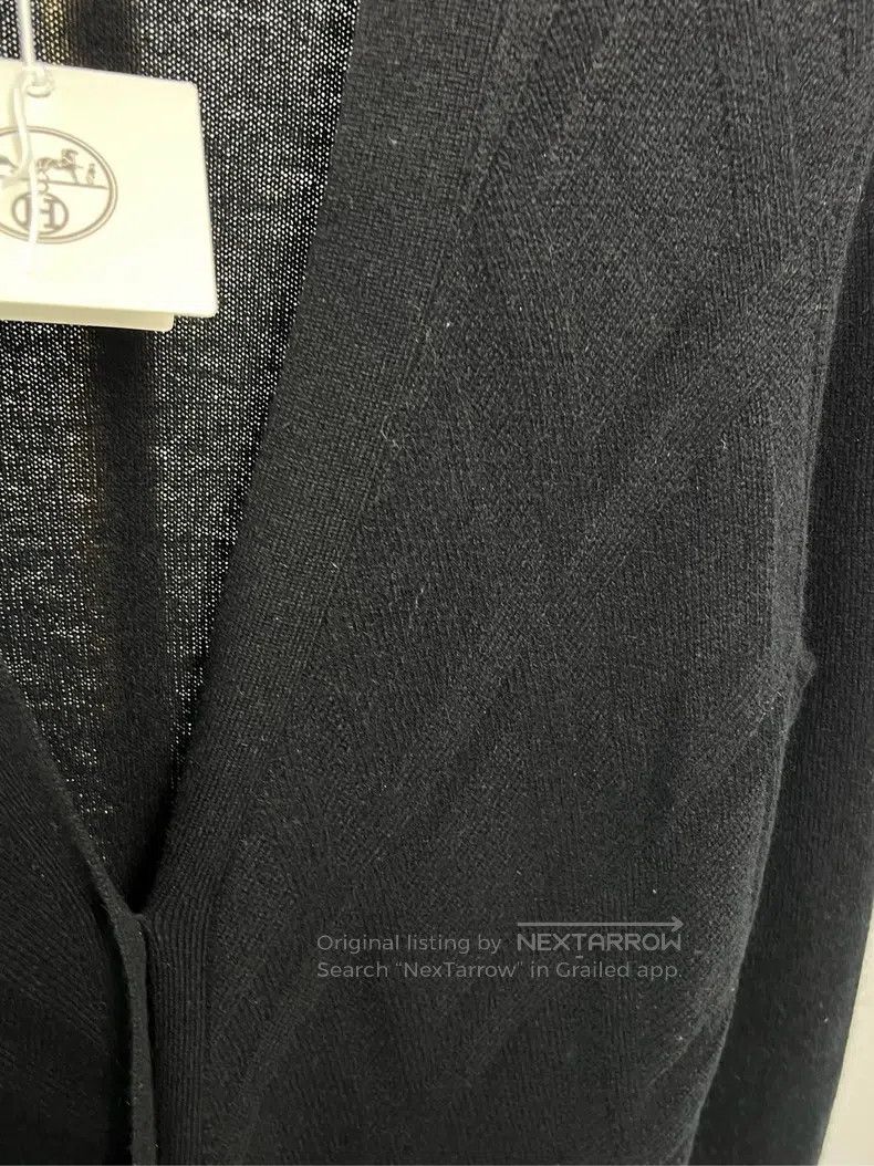 Hermes Hermes Black Geometric Printed V-neck Knit Cardigan Size XS / US 0-2 / IT 36-38 - 4 Thumbnail