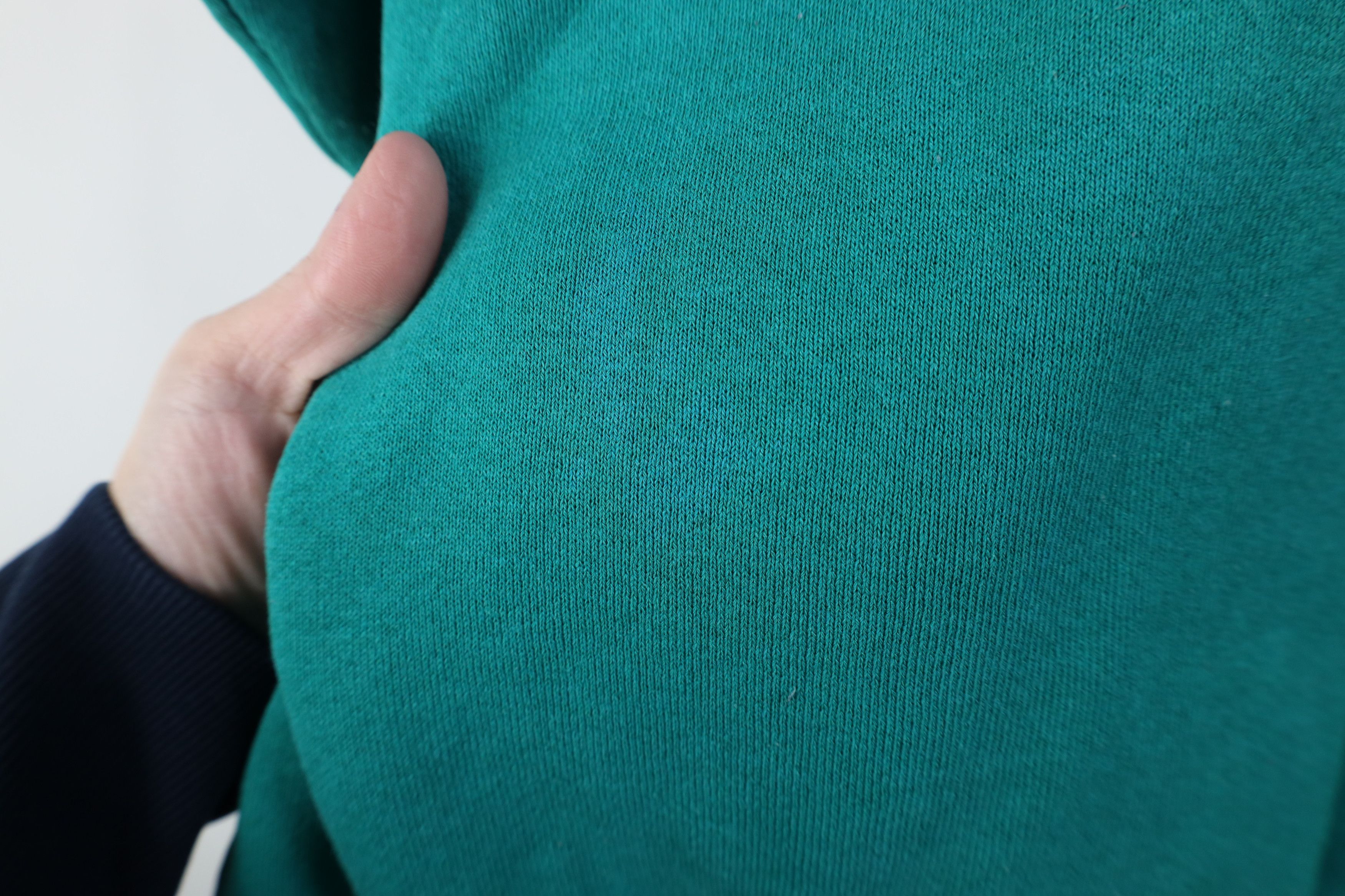 Vintage Vintage 90s Streetwear Blank Crewneck Sweatshirt Teal Size US XL / EU 56 / 4 - 12 Thumbnail