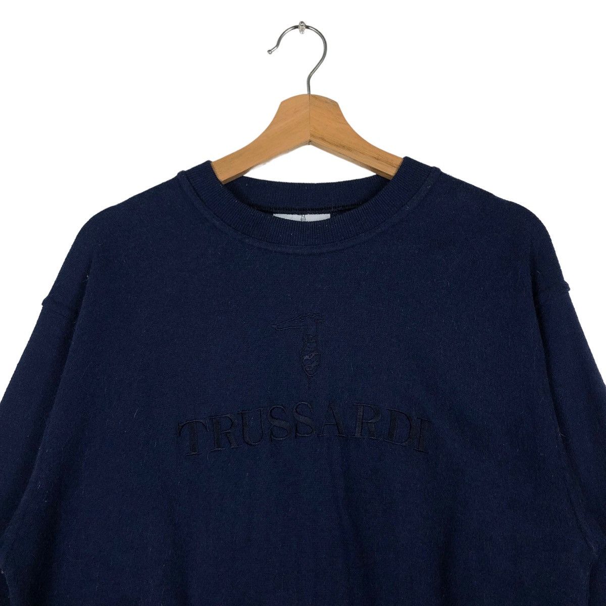 Japanese Brand 🔥90’s Vintage Sweatshirt Crewneck Trussardi Big Logo Size US M / EU 48-50 / 2 - 2 Thumbnail