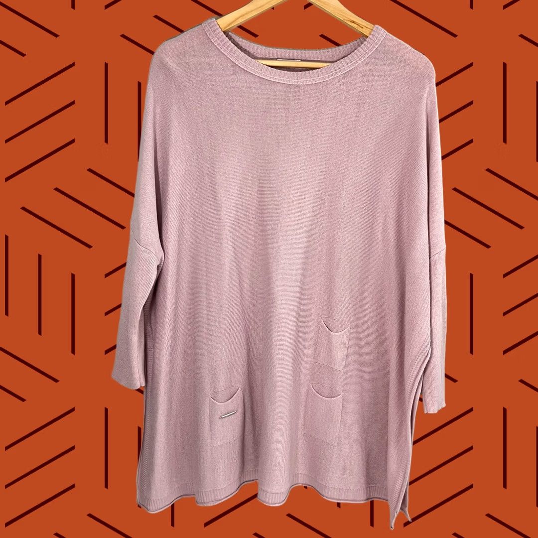 Catalina Mersea Catalina Traveler Sweater Womens OS Pink Oversized Boxy Coastal Luxe Prep Shirt or Sweater Size ONE SIZE - 1 Thumbnail