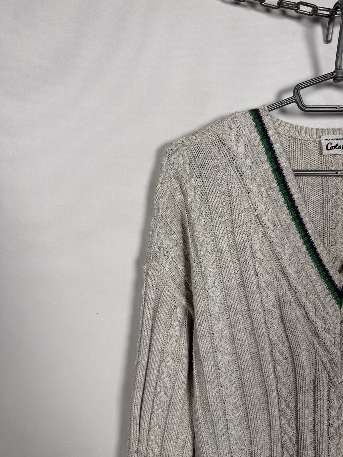 Carlo Colucci Carlo Colucci V-Neck Cable Knit Wool Sweater Vintage Size 50 Size US L / EU 52-54 / 3 - 3 Thumbnail