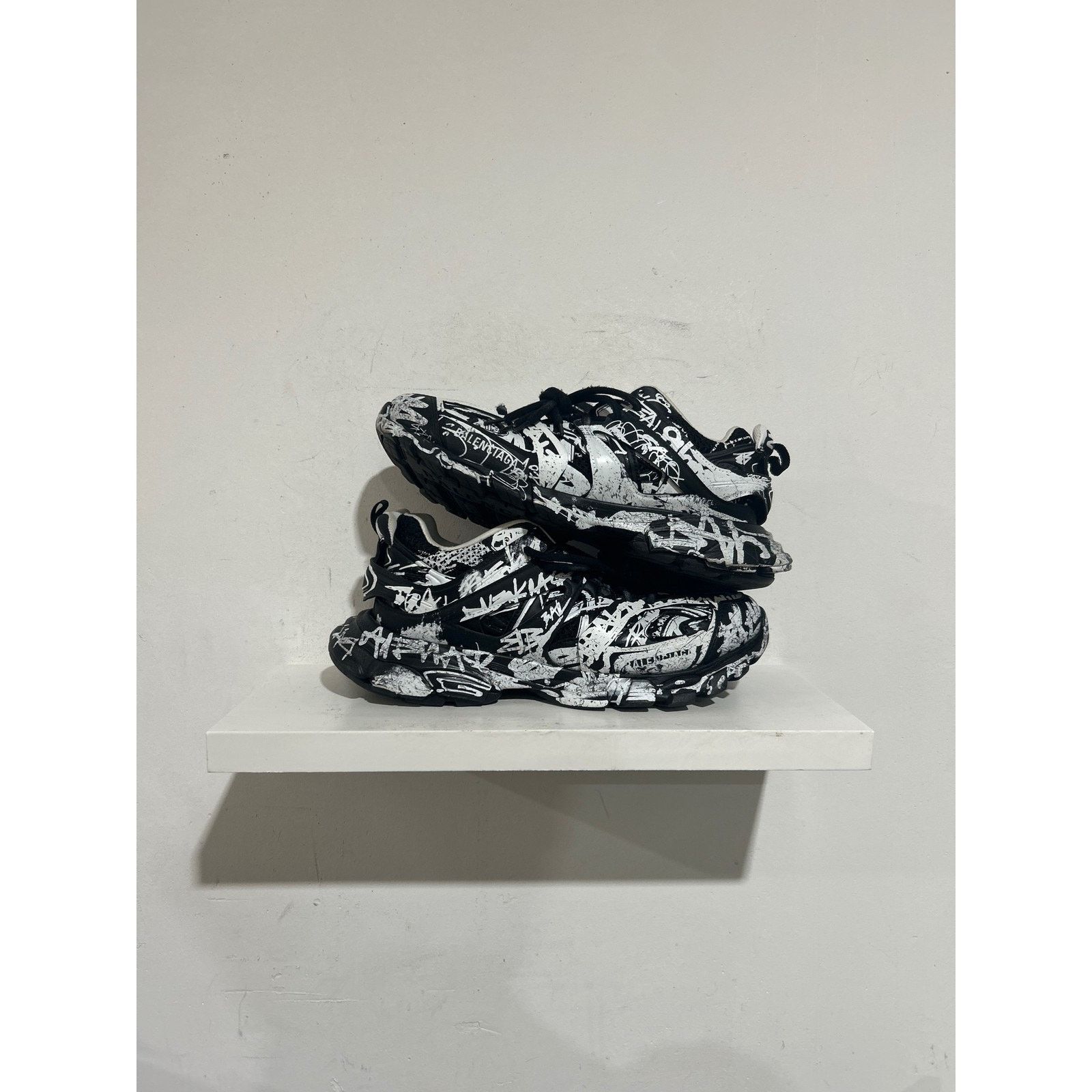 Balenciaga BALENCIAGA TRACK GRAFFITI 'BLACK WHITE' SIZE 8 PREOWNED Size US 8 / EU 41 - 1 Thumbnail