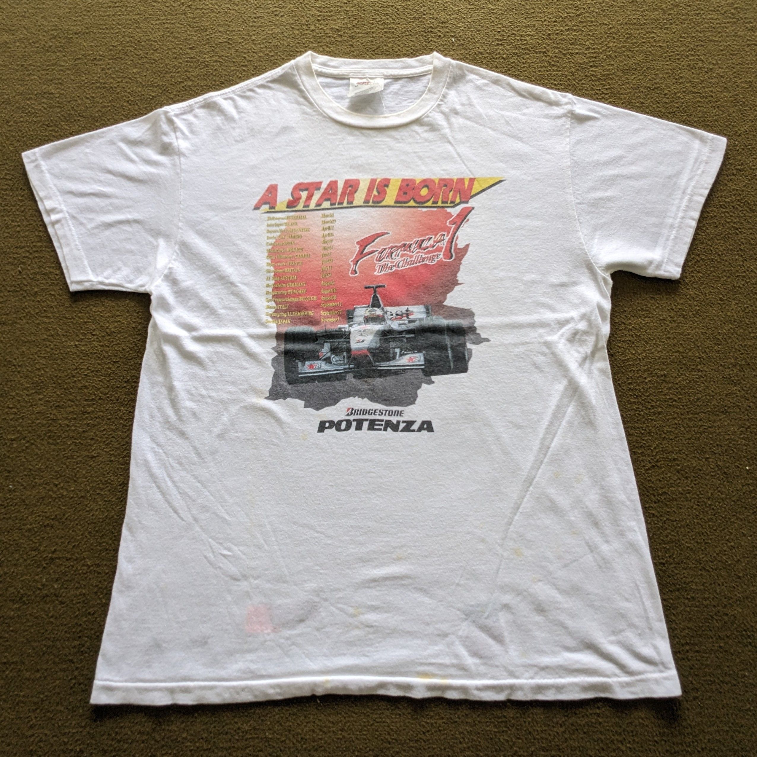 Vintage Vintage 90's POTENZA Formula One Racing T-shirt Size US M / EU 48-50 / 2 - 1 Thumbnail
