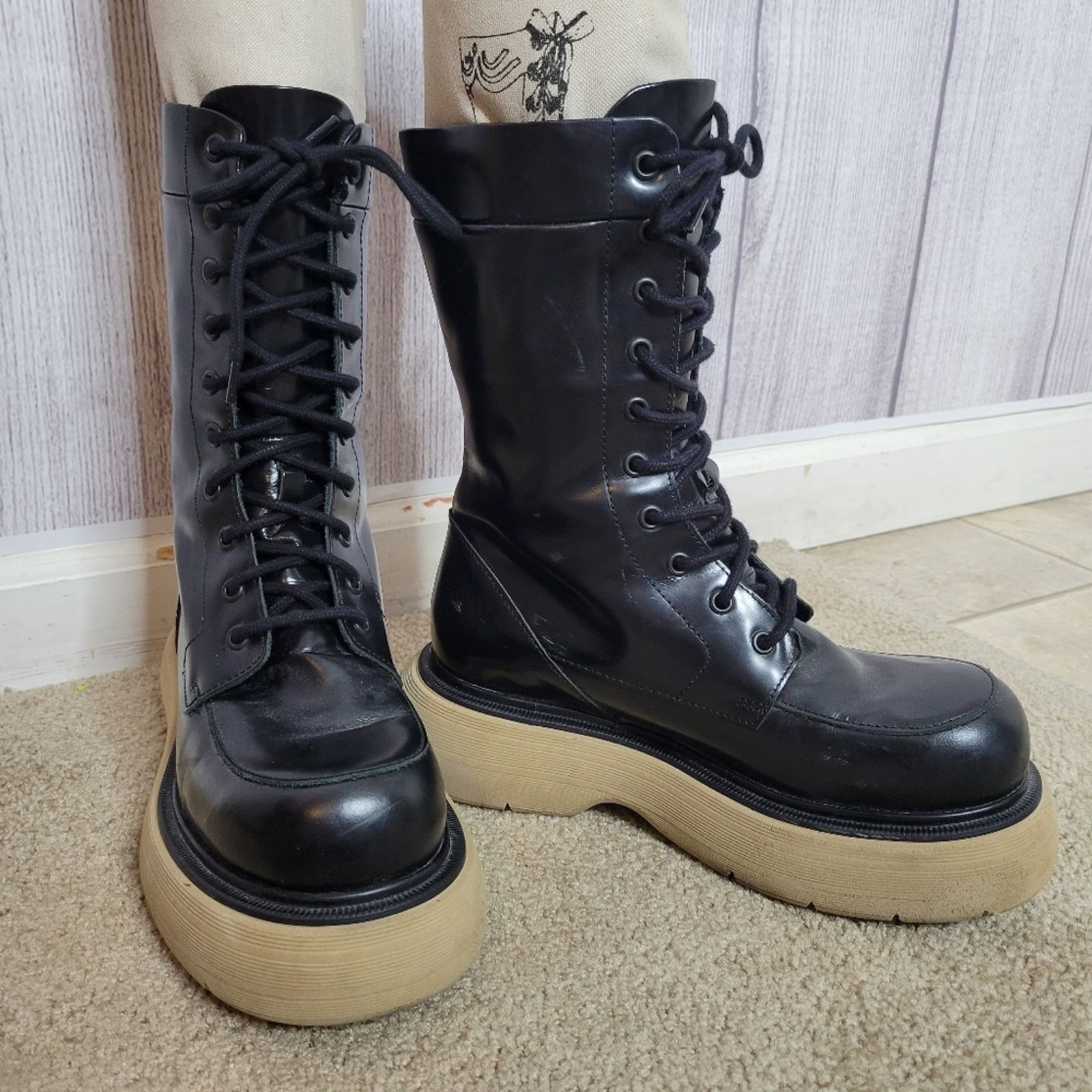 Asos ASOS Alicia Premium Leather Chunky Lace-up Boots, sz 37 Size US 7 / IT 37 - 1 Thumbnail