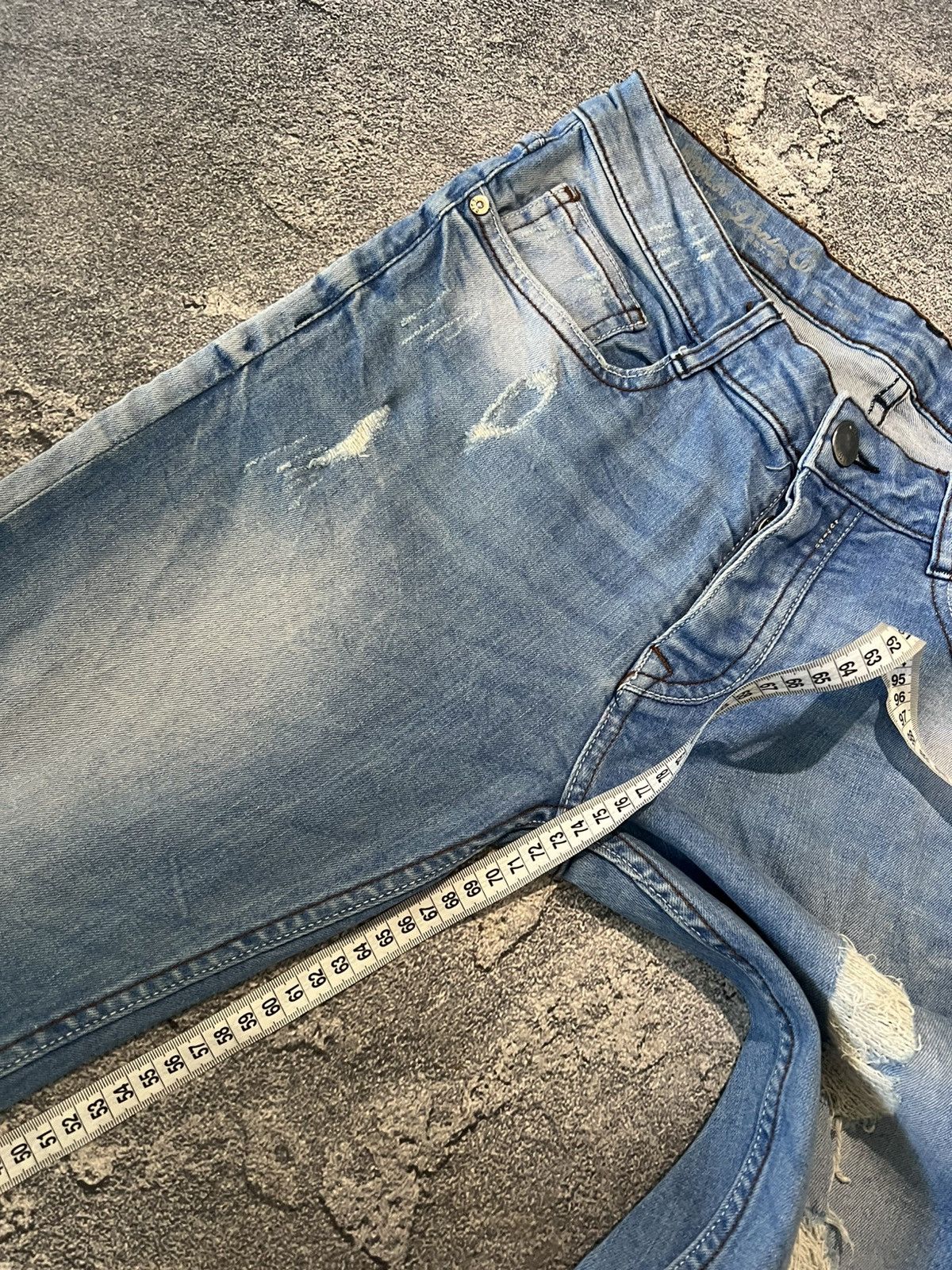 Japanese Brand SWAG Draped Distressed Glamour Skinny Archive Jeans Size US 30 / EU 46 - 9 Thumbnail