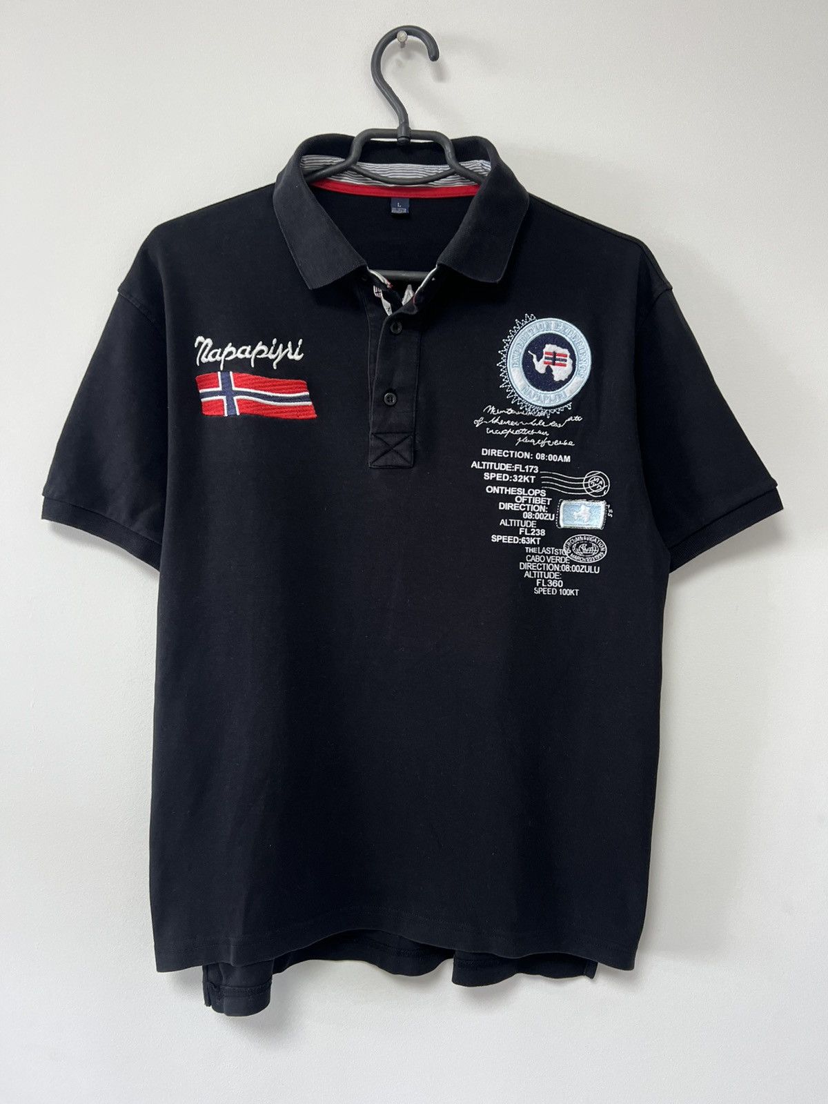 Napapijri Napapijri 1987 Black Polo Shirt Shirt Sleeve Black Rare sz L Size US L / EU 52-54 / 3 - 16 Thumbnail