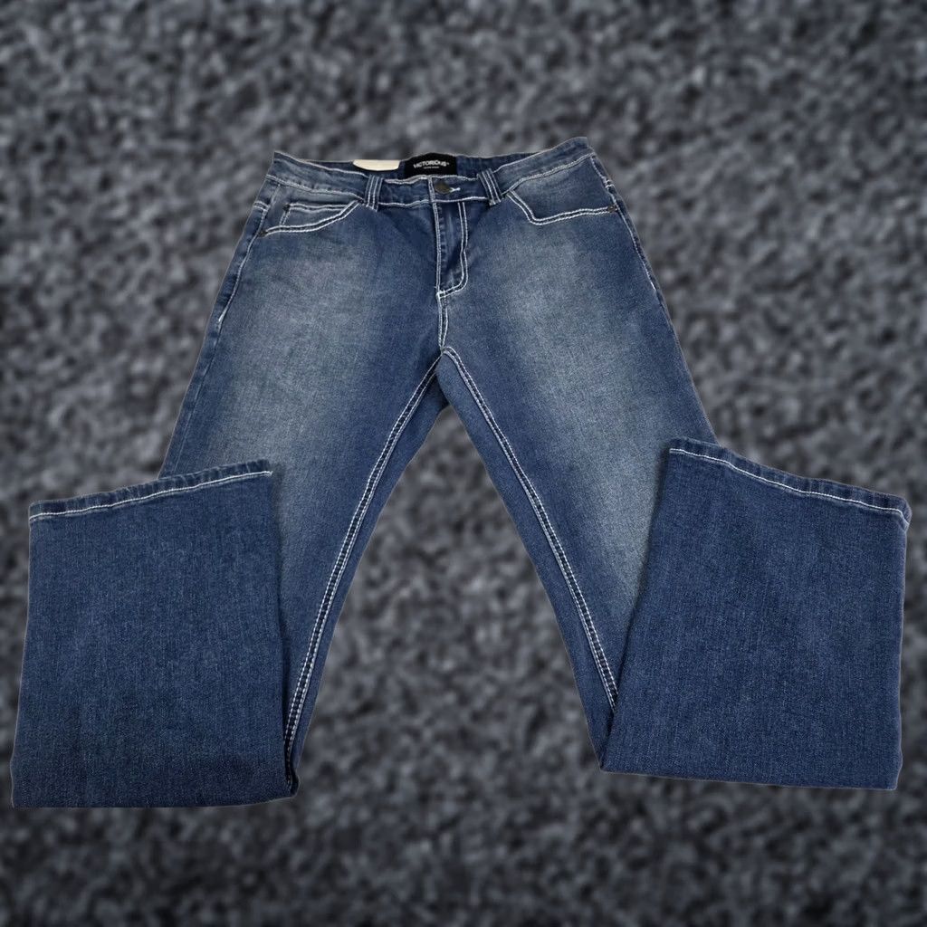 Denime VICTORIOUS Jeans Bootcut Denim Embroidered Blue 32/30 Mens Regular Victory Vintage? NWT Size US 32 / EU 48 - 1 Thumbnail