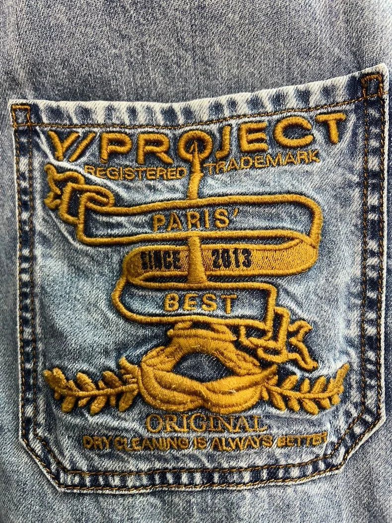 y\project ジャケット　XL Y/Proejct - Evergreen Pinched Logo Denim Windbreaker in Vintage