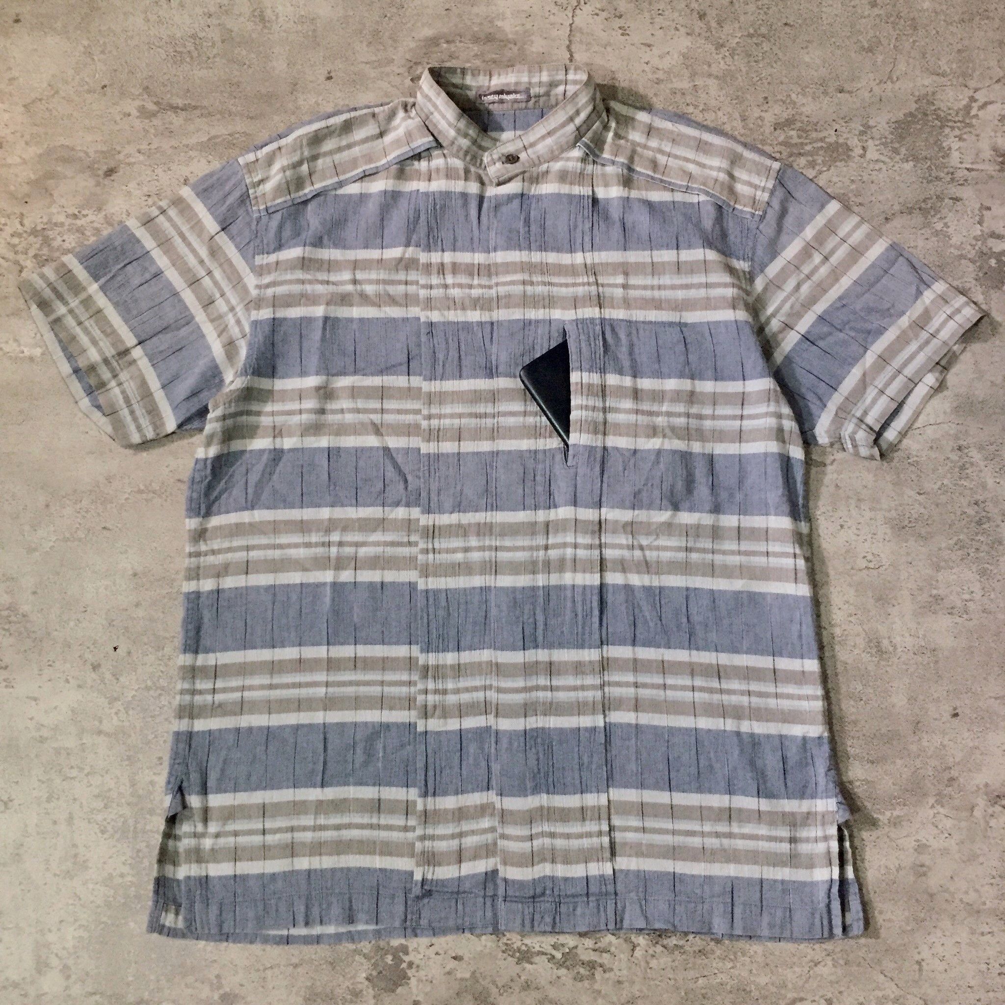 Issey Miyake 80s Issey Miyake Men Unique Stripe Side Pocket Shirt Size US M / EU 48-50 / 2 - 1 Thumbnail