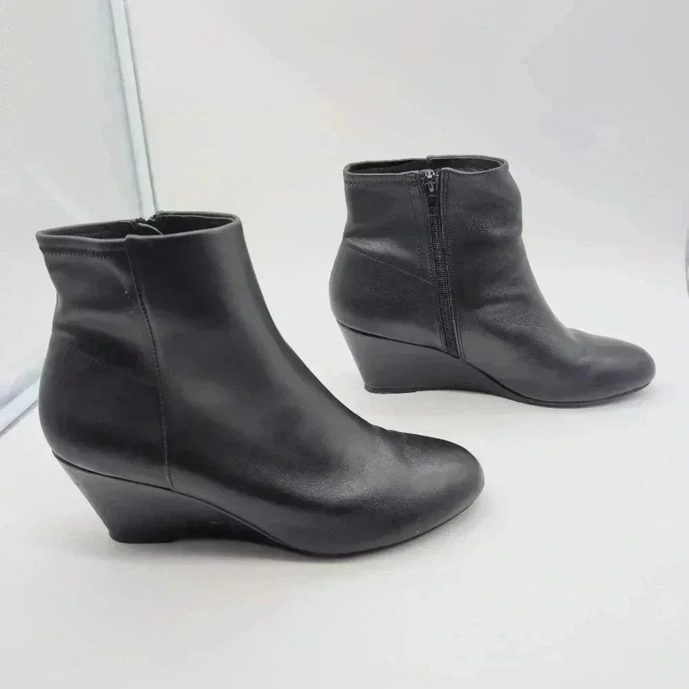 Designer Kora Wedge Bootie Black Leather by André Assous sz 10 Size US 10 / IT 40 - 5 Thumbnail