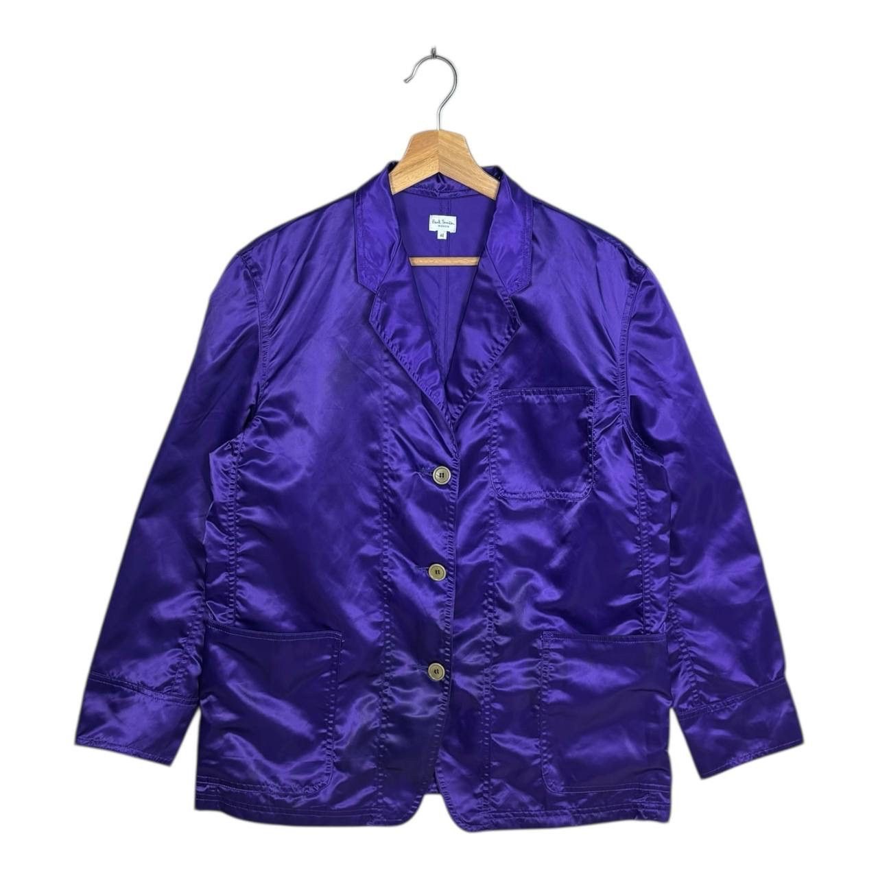 Paul Smith Paul Smith Purple Nylon Satin Blazer Jacket Size 40 Japan Size L / US 10 / IT 46 - 1 Thumbnail