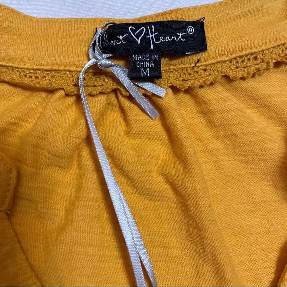 Other NWT New Velvet Heart Verdine V-Neck Ruffle Sleeve Yellow Te Size M / US 6-8 / IT 42-44 - 7 Thumbnail