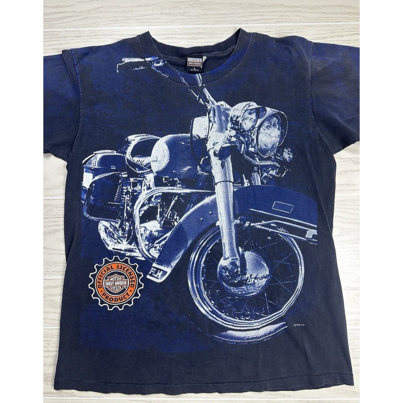 Harley Davidson × Vintage Vintage 1996 Harley Davidson AOP Shirt Size US L / EU 52-54 / 3 - 2 Thumbnail