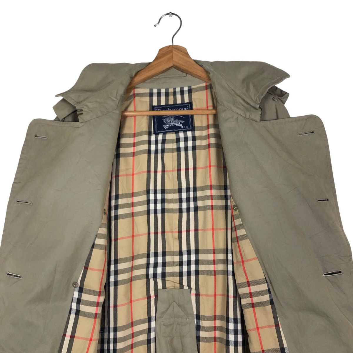 Burberry 🔥Vintage Long Jacket Burberrys Nova Check Blanket Bondage Size US M / EU 48-50 / 2 - 15 Thumbnail